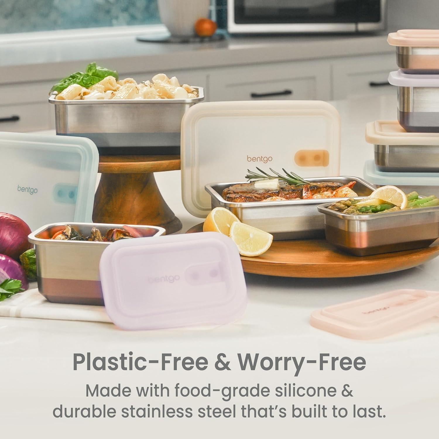 Bentgo Microsteel Heat and Eat Container Rose: Leakproof,  Dishwasher-Safe, Lunch Storage, 2-Year Warranty