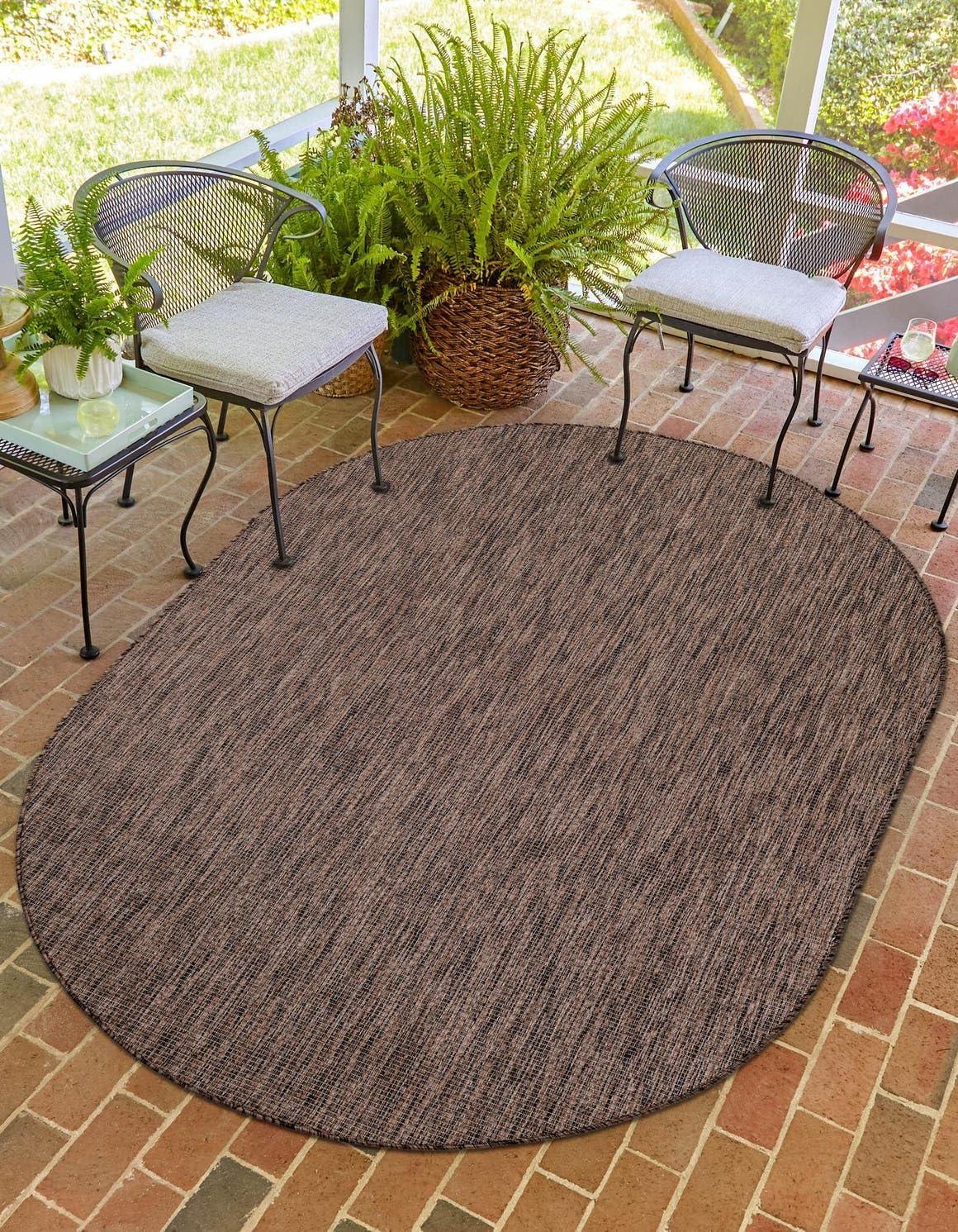 Unique Loom Outdoor Solid Solid Woven Area Rug