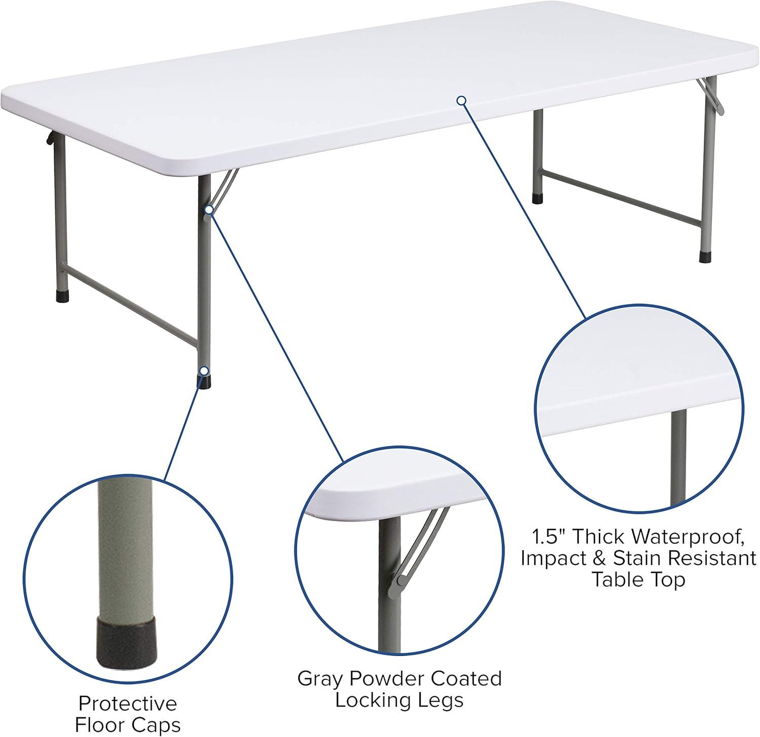 Parker 4.93-Foot Kid's Plastic Folding Activity Table - Play Table