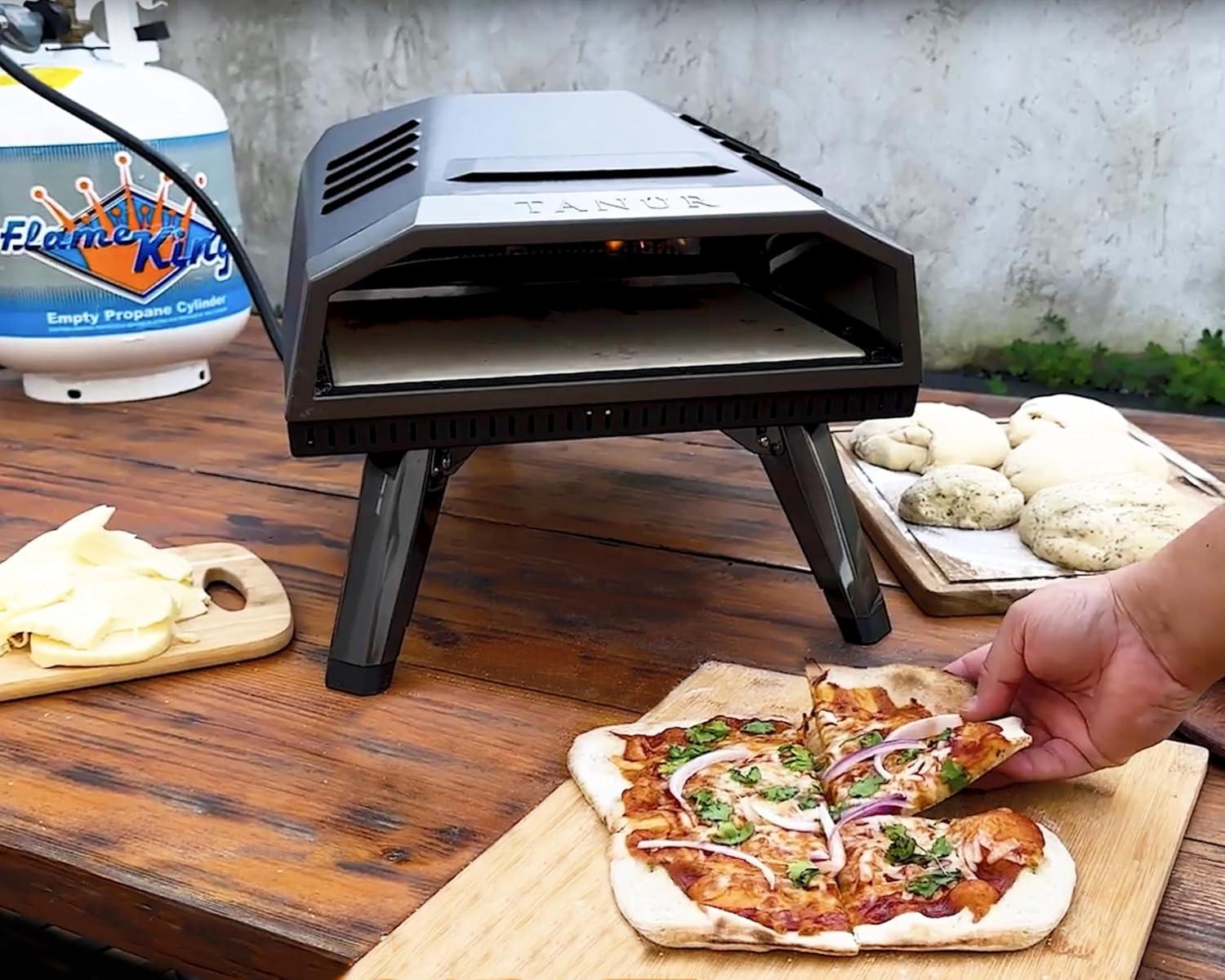 Flame King Flame King TANUR 12-inch Portable Outdoor Propane Pizza Oven for Camping and Outdoor Cooking