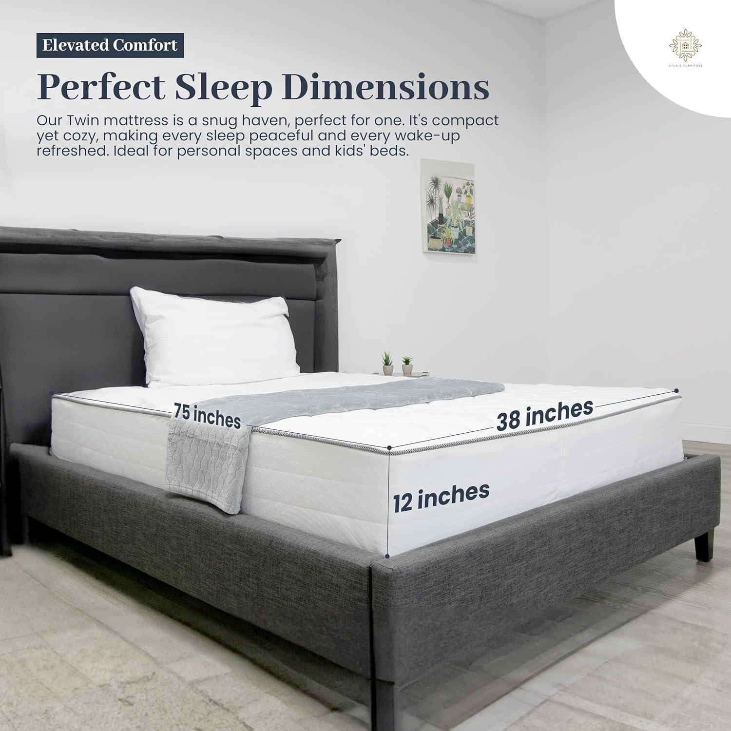 Full Size Mattress - 12 Inch Cool Memory Foam & Spring Hybrid Mattress with Breathable Cover - Comfort Tight Top - Rolled in a Box - Oliver & Smith