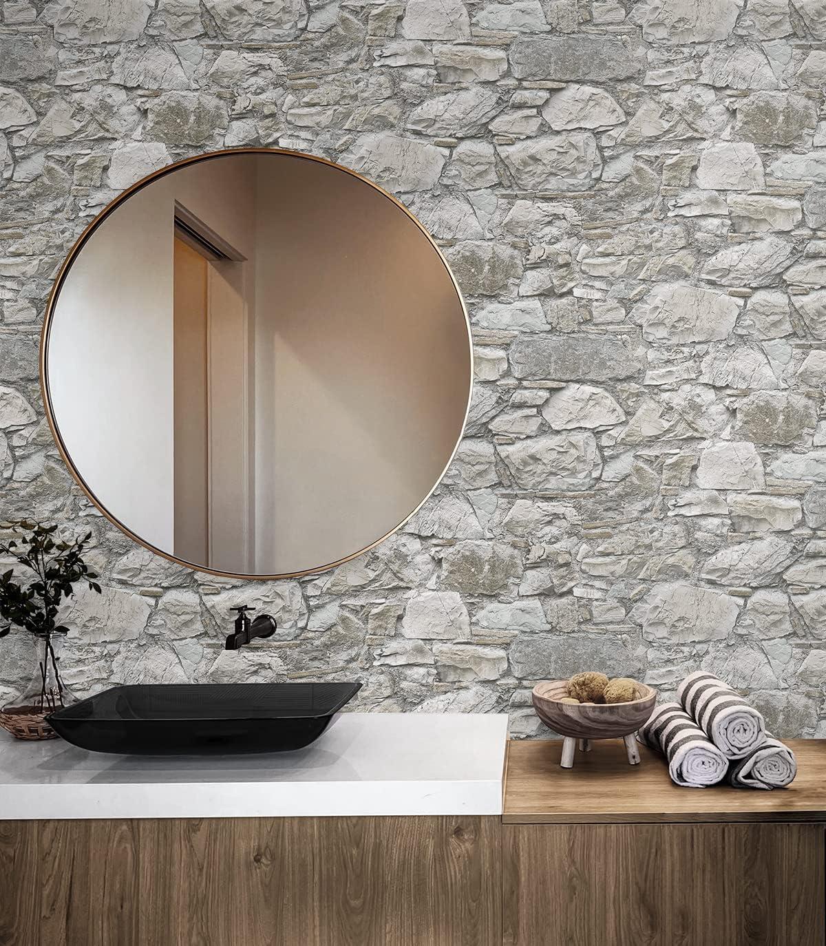 Flax Stone Self-Adhesive Peel and Stick Wallpaper