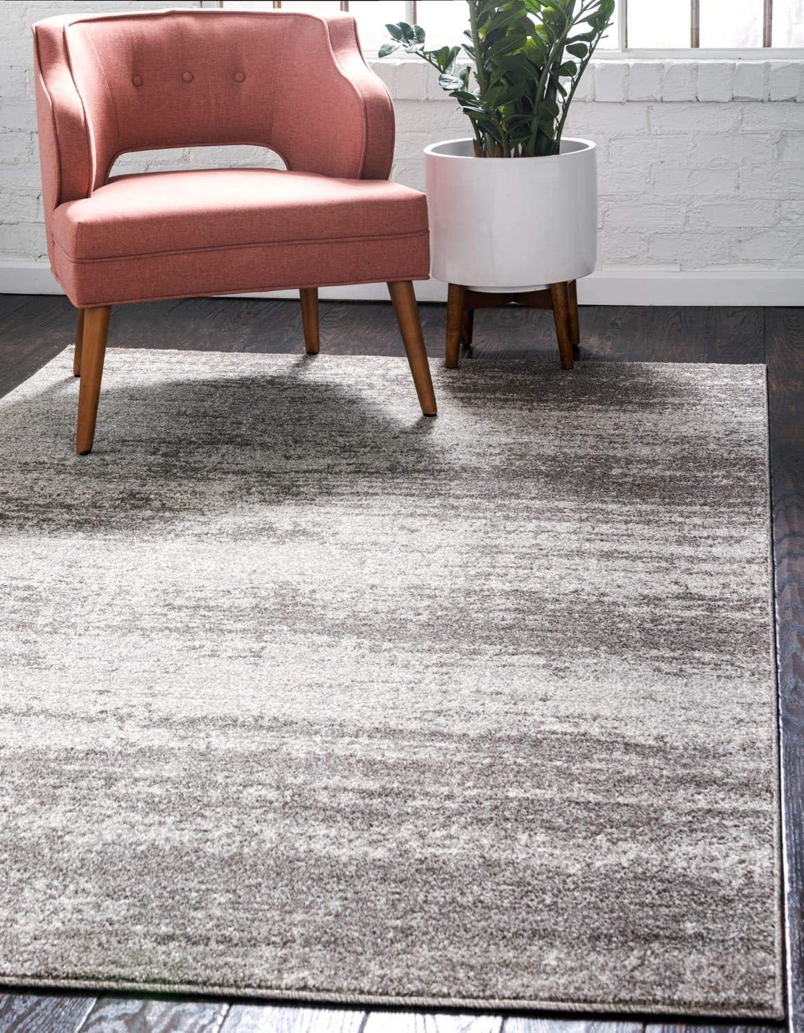 Unique Loom Del Mar Collection Area Rug - Lucille (9'  x 12' Rectangle Gray/Ivory)