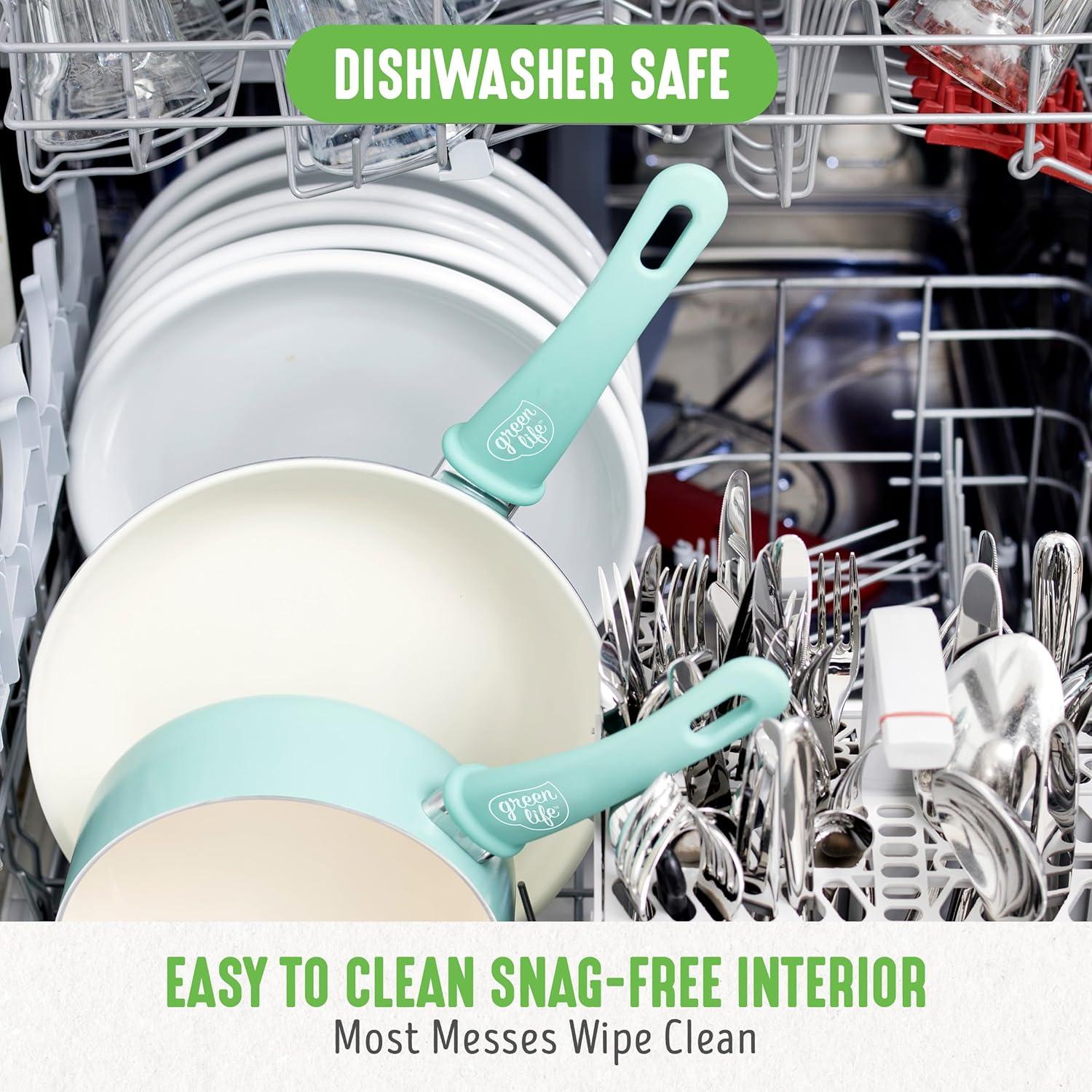 Turquoise Ceramic Nonstick 23-Piece Cookware Set with Glass Lids