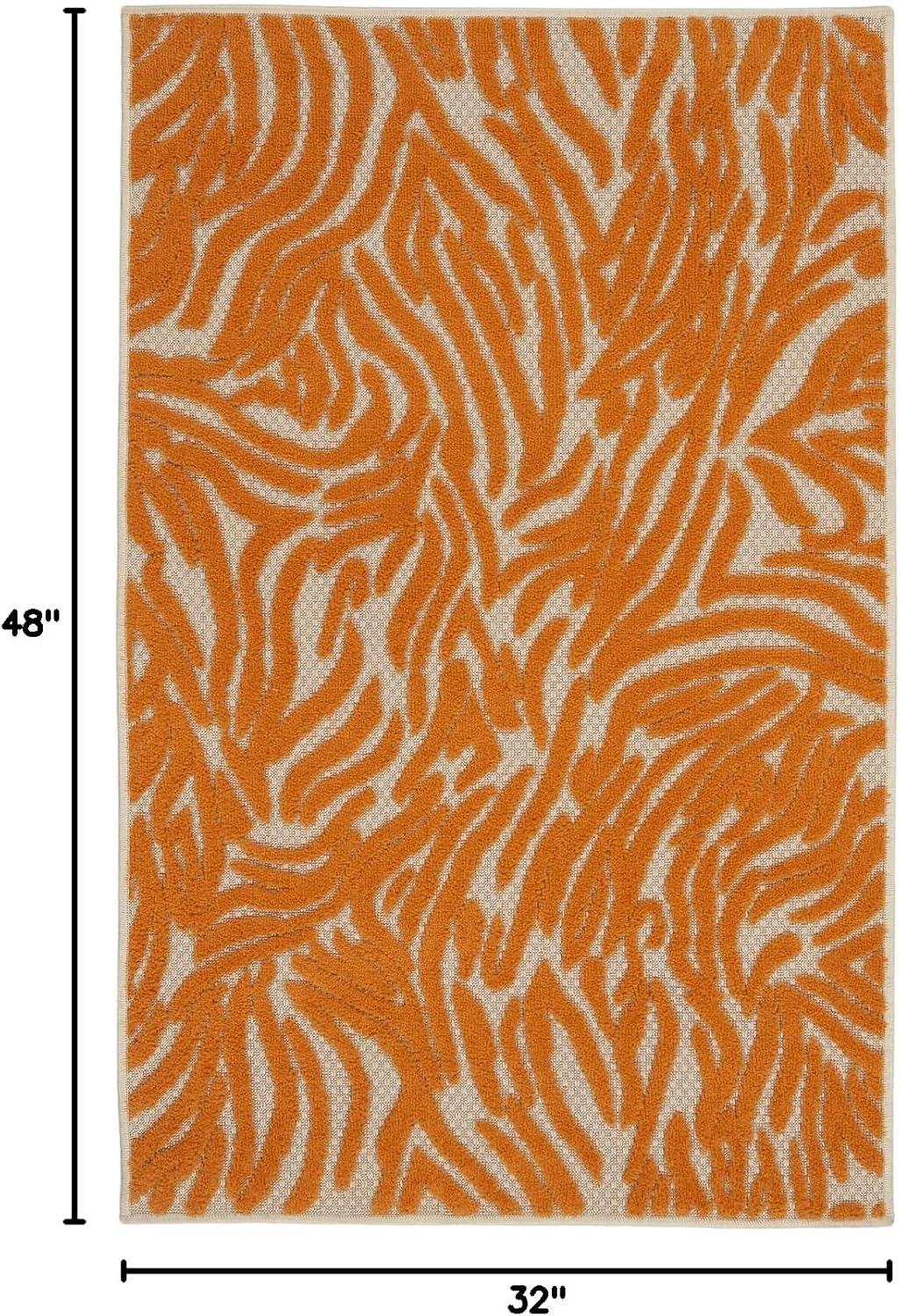 Nourison Aloha Vibrant Zebra Indoor/Outdoor Area Rug Orange 2'8" x 4'