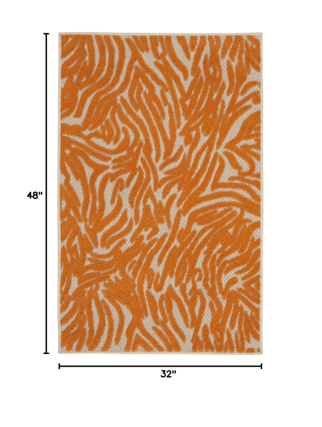 Nourison Aloha Vibrant Zebra Indoor/Outdoor Area Rug Orange 2'8" x 4'