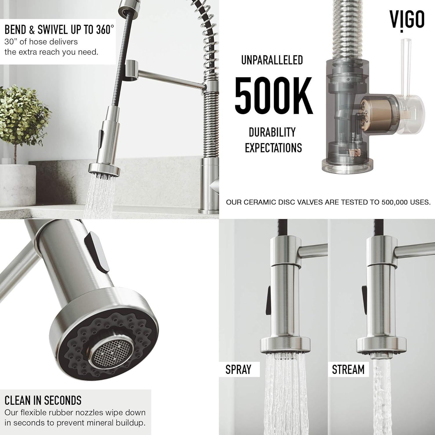 Edison 19" H 1-handle Pull-Down 2-Function Sprayer Kitchen Faucet