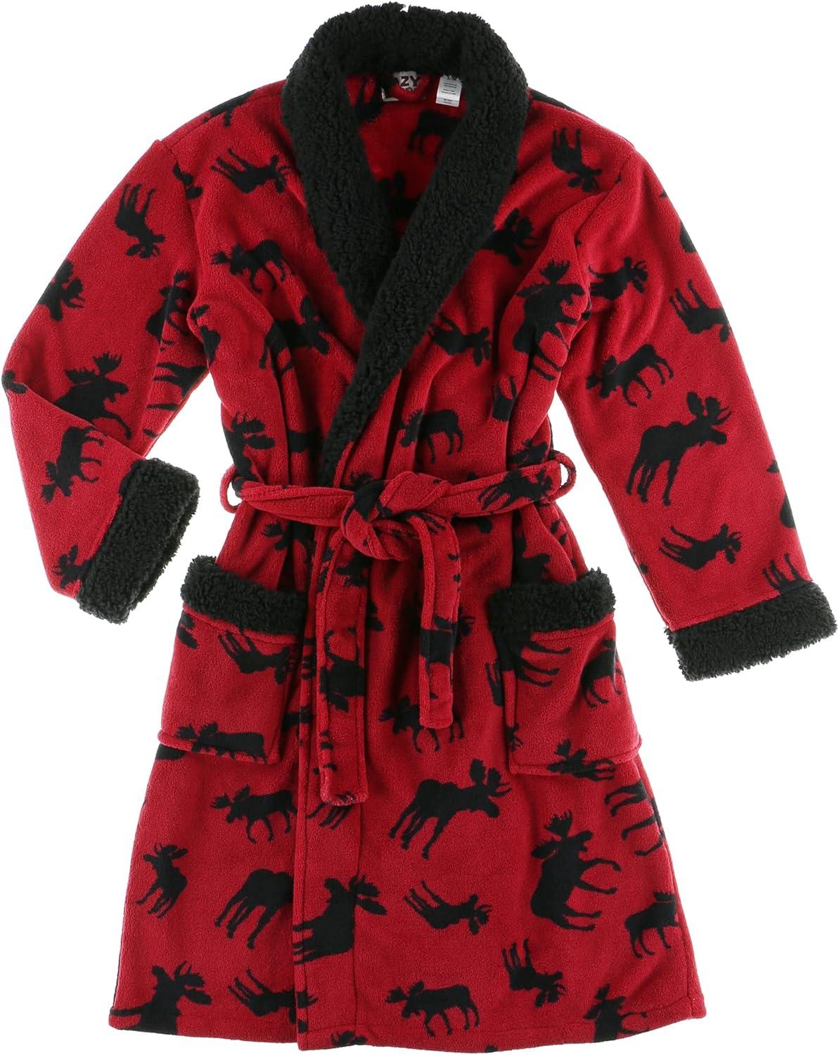 Classic Moose Lazy One Ultra-Cozy Bathrobes for Women, Animal, Cabin (S/m)