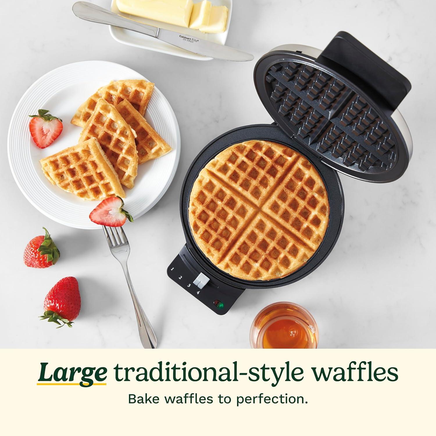 Cuisinart Classic Waffle Maker - Stainless Steel - WMR-CAP2: Nonstick, Temperature Control, 1000W, 4 Cavities, BPA-Free