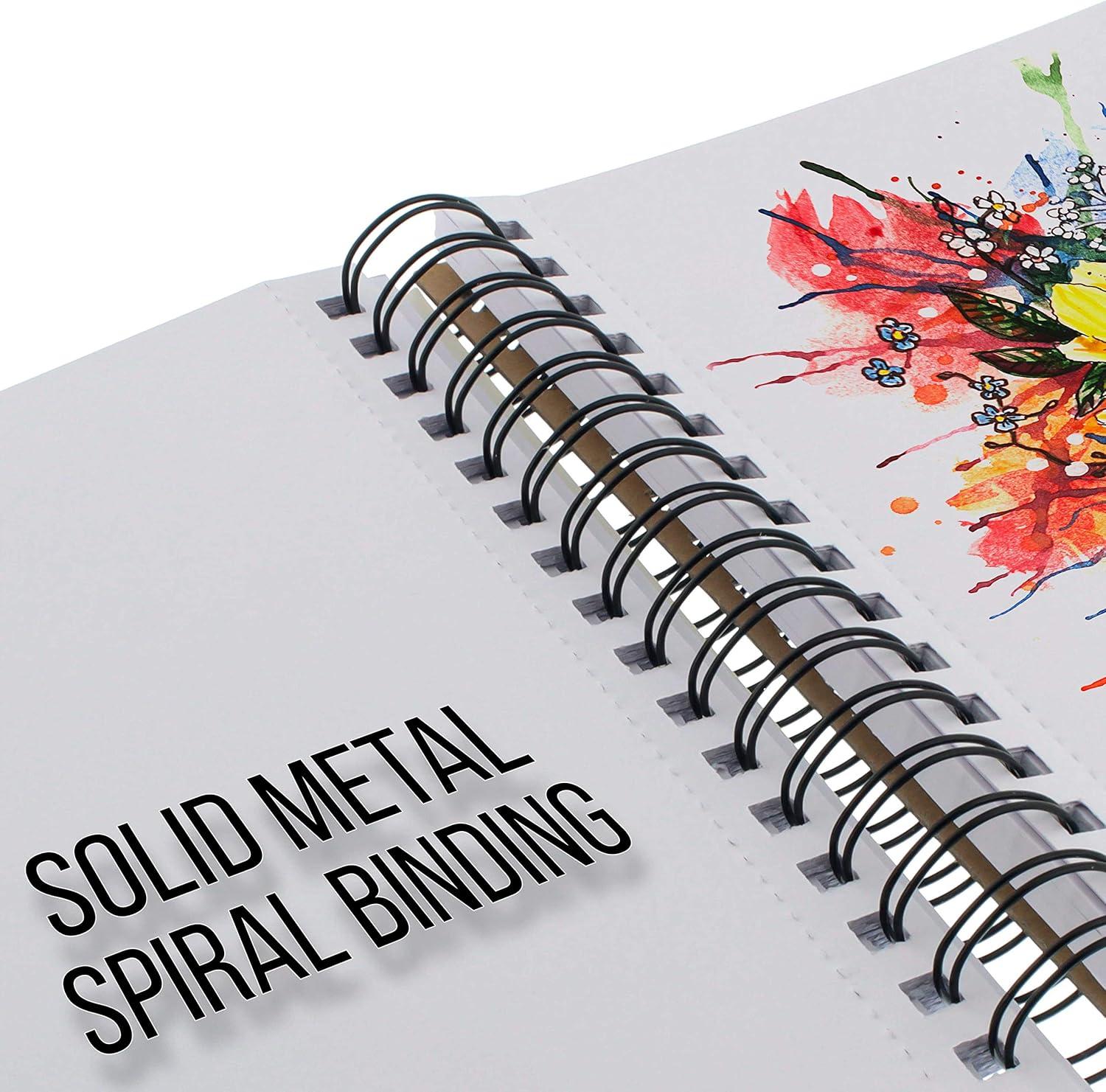 11" x 14" Mixed Media Paper Pad Sketchbook, 2 Pack, 60 Sheets, 98 lb (160 gsm) - Spiral-Bound, Perforated, Acid-Free - Artist Sketching, Drawing, Painting Watercolor, Acrylic,