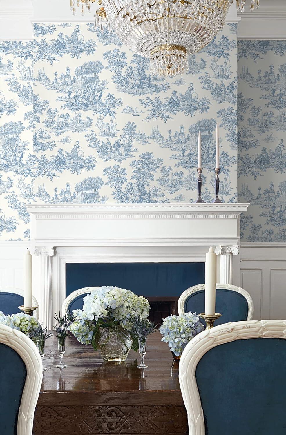 Blue Bell Vinyl Self-Adhesive Peel and Stick Wallpaper