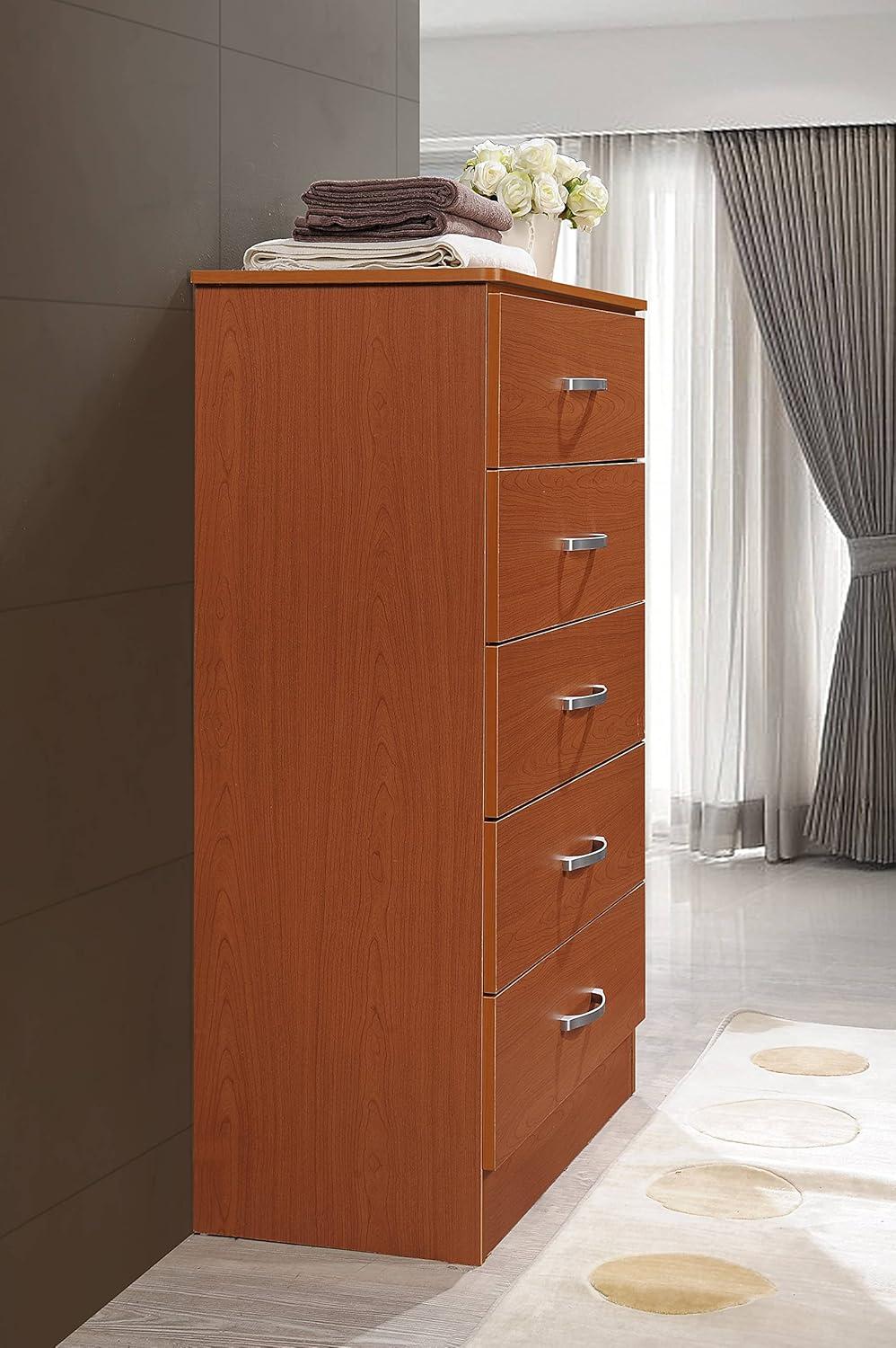 Hodedah 5-Drawer Chest in Cherry