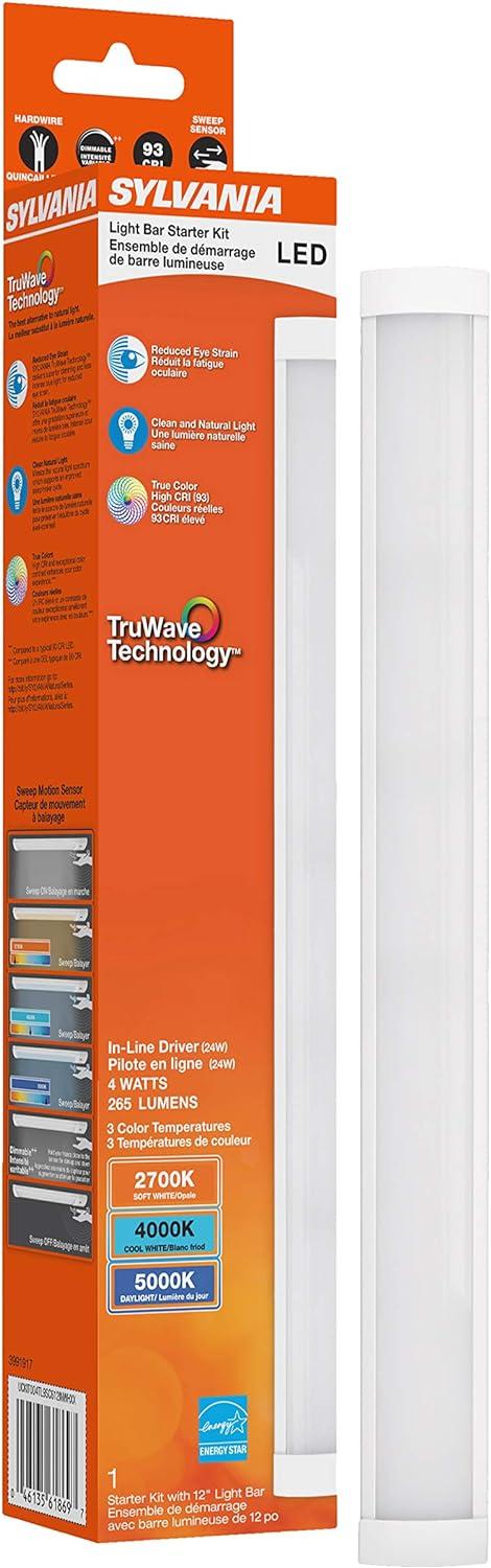 12" White Aluminum LED Under Cabinet Light with TruWave Technology