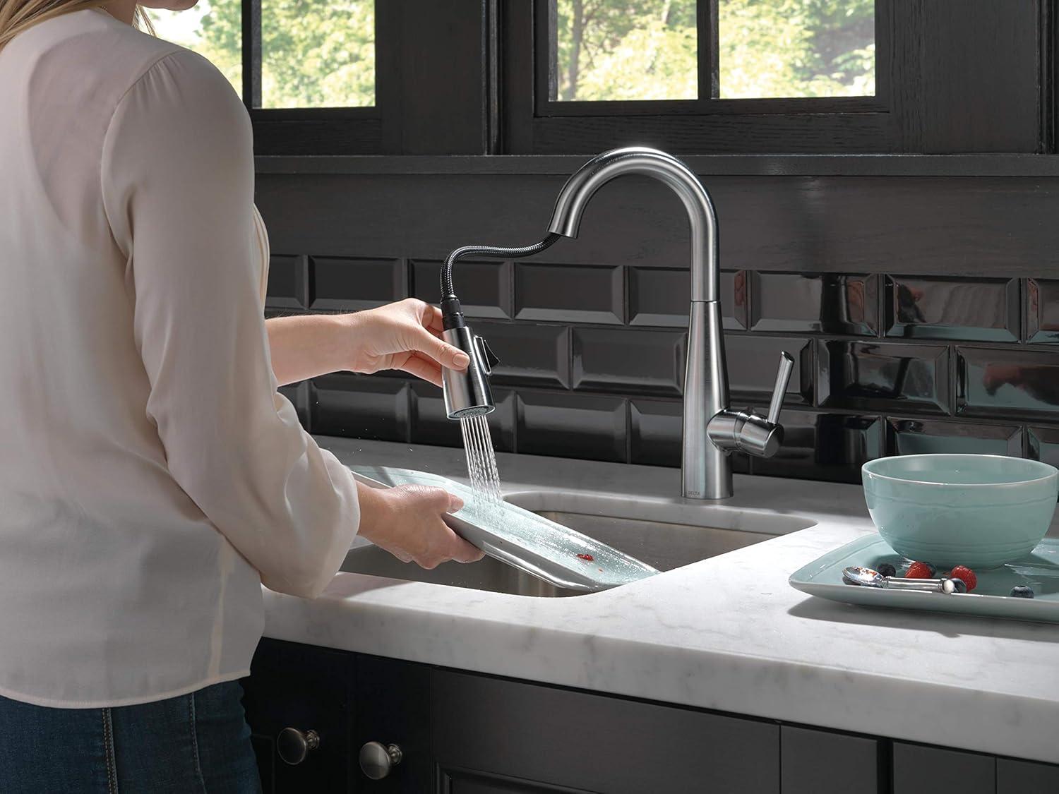 Essa Pull Down Sprayer Bar Faucet, Single Handle Prep Sink Faucet