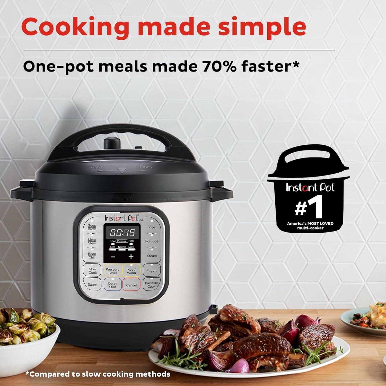 Instant Pot Duo Mini 3-Quart, Electric Pressure Cooker, 7-in-1 Yogurt Maker, Food Steamer, Slow Cooker, Rice Cooker & More