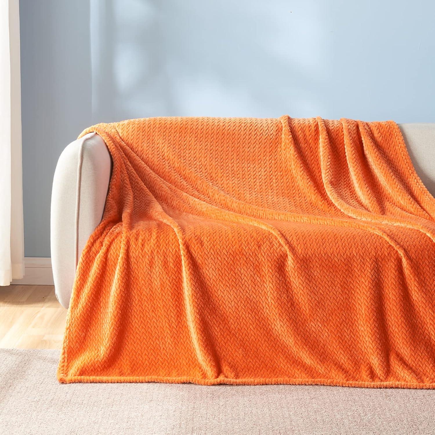 Super Soft Throw Blanket Throw (50" x 60") - Orange