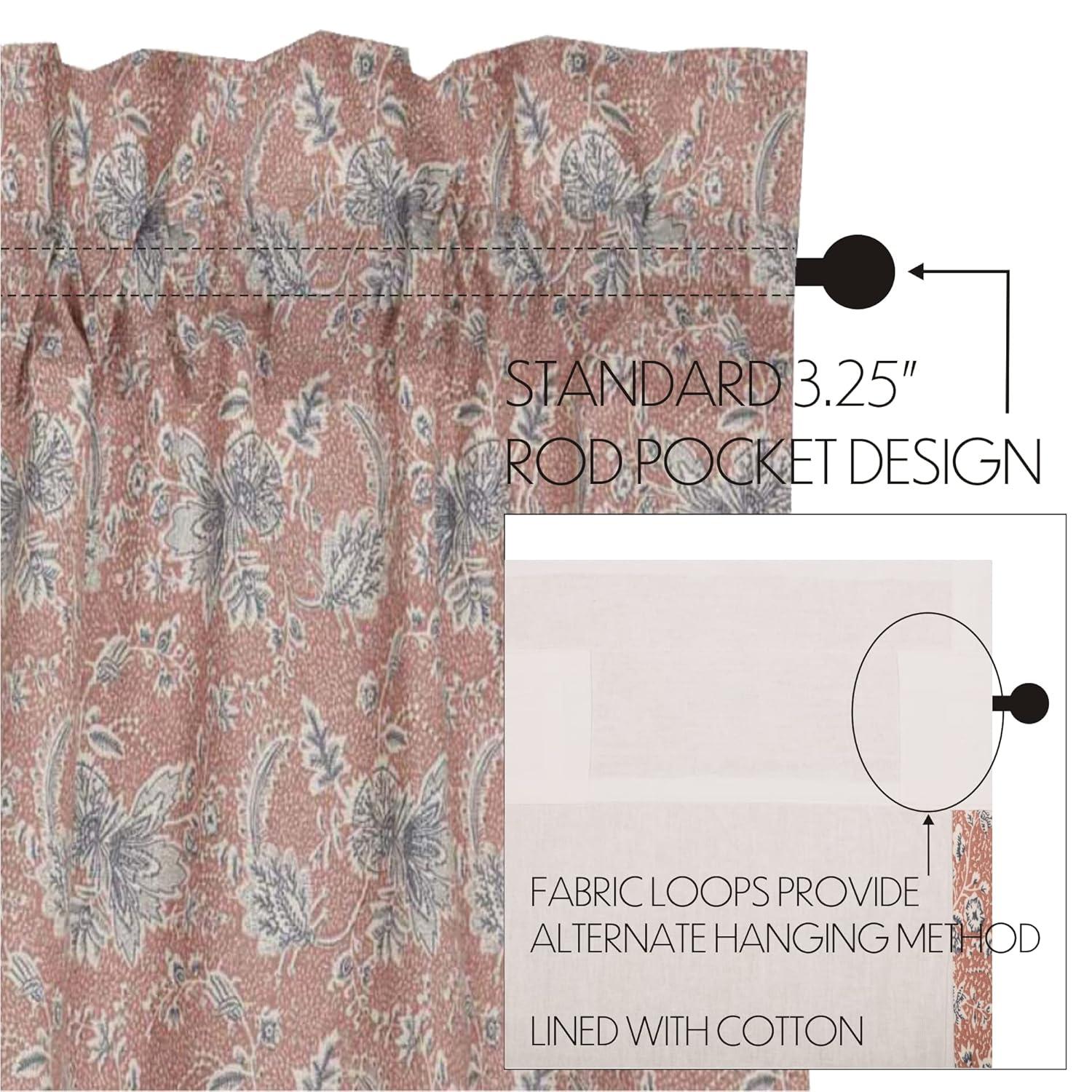 VHC Brands Kaila Country Cottage Vintage Floral Kitchen Curtain Valance 16x60