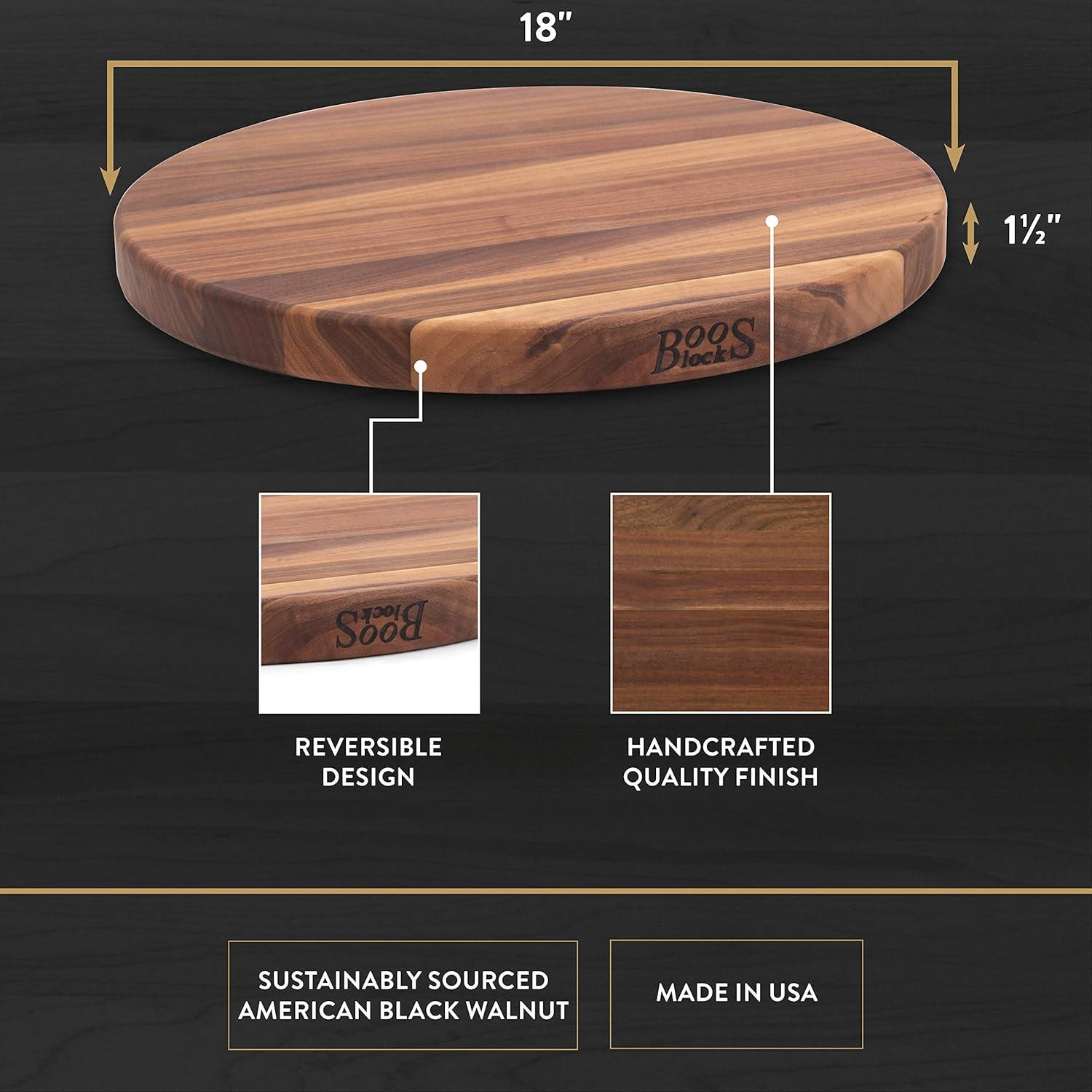 John Boos John Boos 18" Round Cutting Board, 1.5" Edge Grain