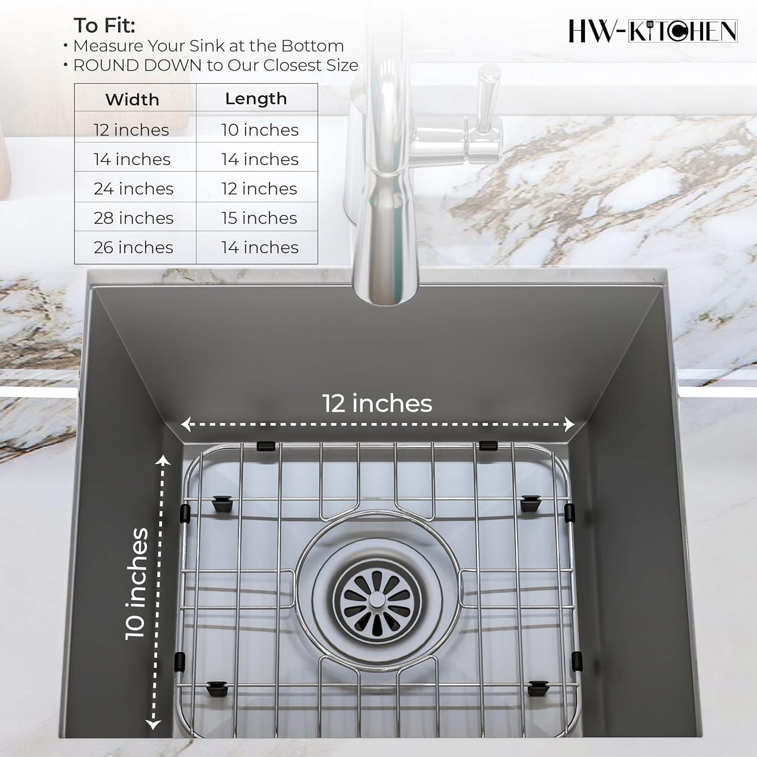 24" x 12" Sink Protector for Kitchen Sink - Stainless Steel Kitchen Sink Rack for Bottom for Sink - Sink Mat - Sink Drying Rack - Kitchen sink protector - Farm Sink Rack for Bottom of Sink