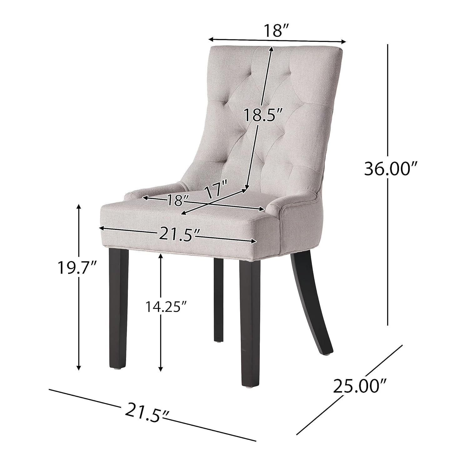 Christopher Knight Home Maggie Contemporary Tufted Armless Dining Chairs (Set of 2), Light Gray/Fabric