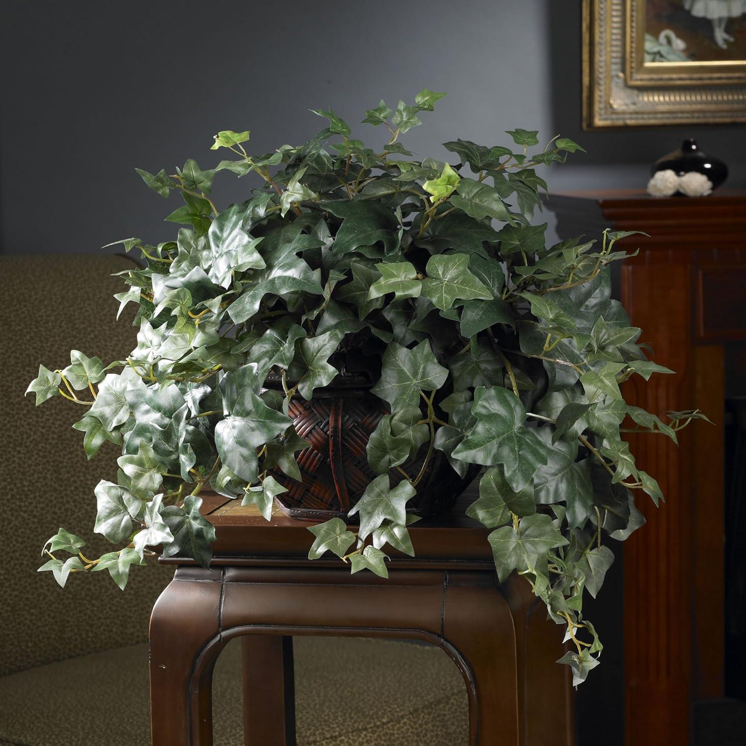 Nearly Natural Puff Ivy with Vase Silk Plant