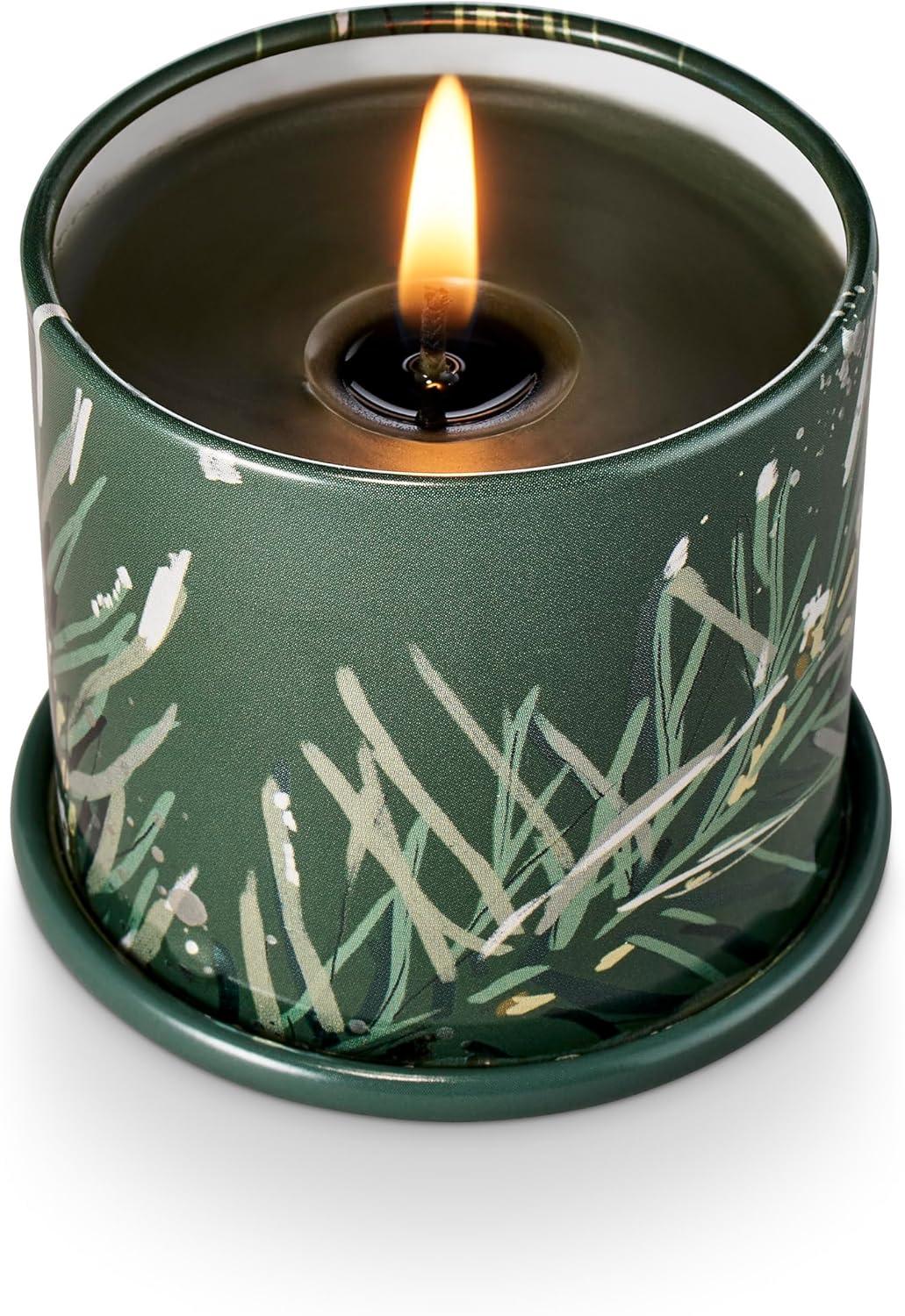 ILLUME Noble Holiday Balsam & Cedar Large Crackle Glass Candle