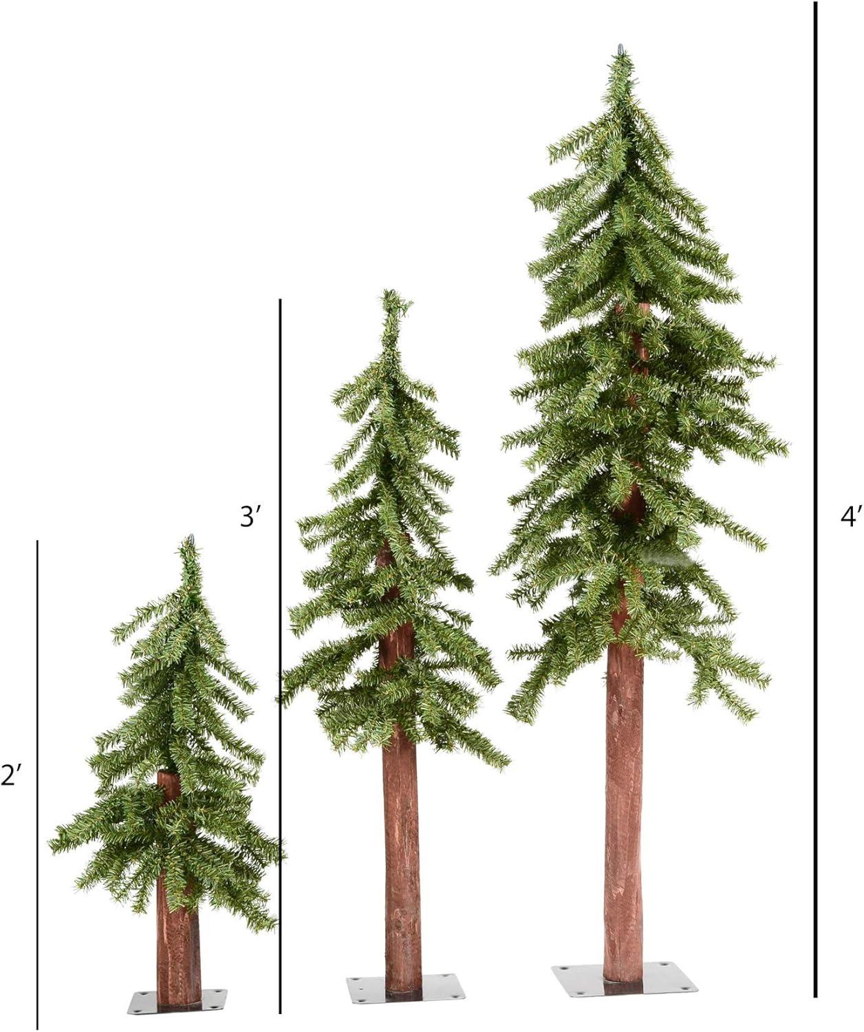 Vickerman Natural Alpine Artificial Christmas Tree Set