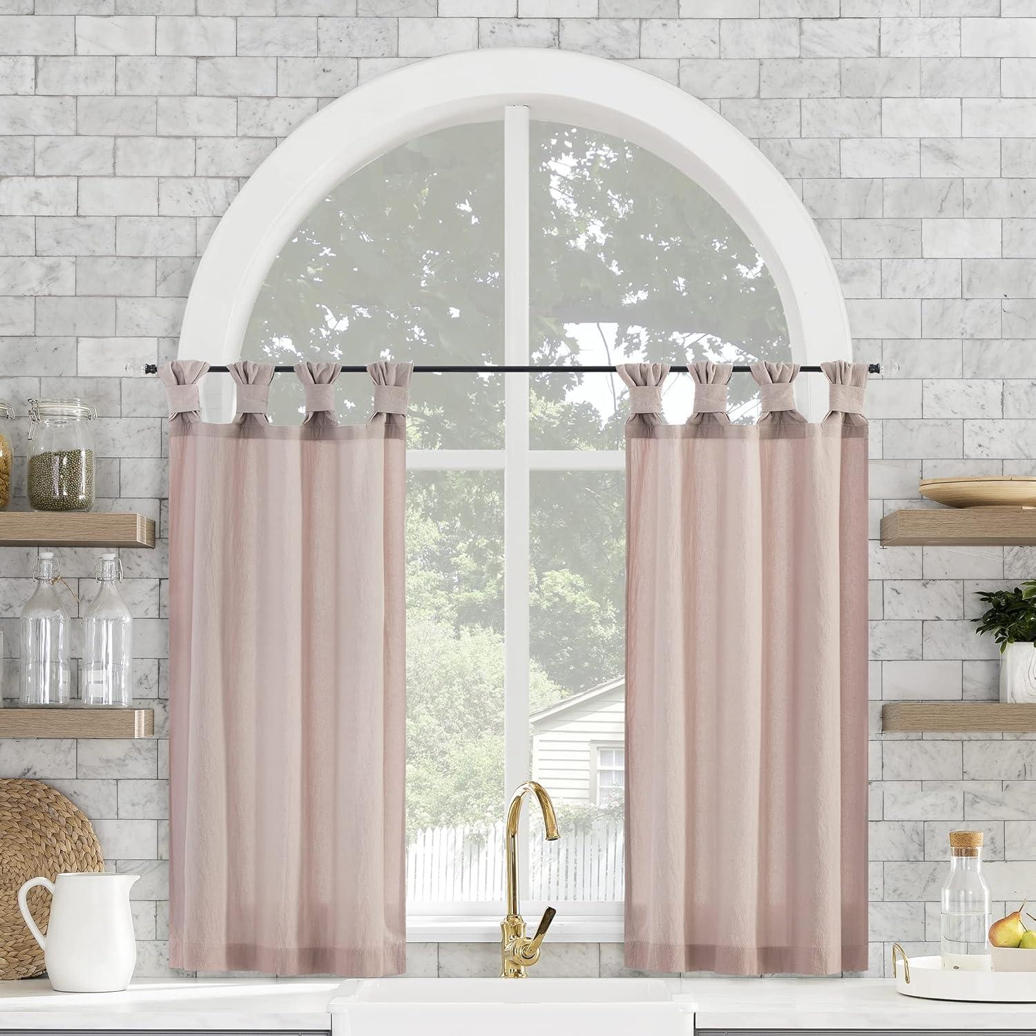 2pc Archaeo Washed Cotton Twist Tab Cafe Curtain Tier Pair