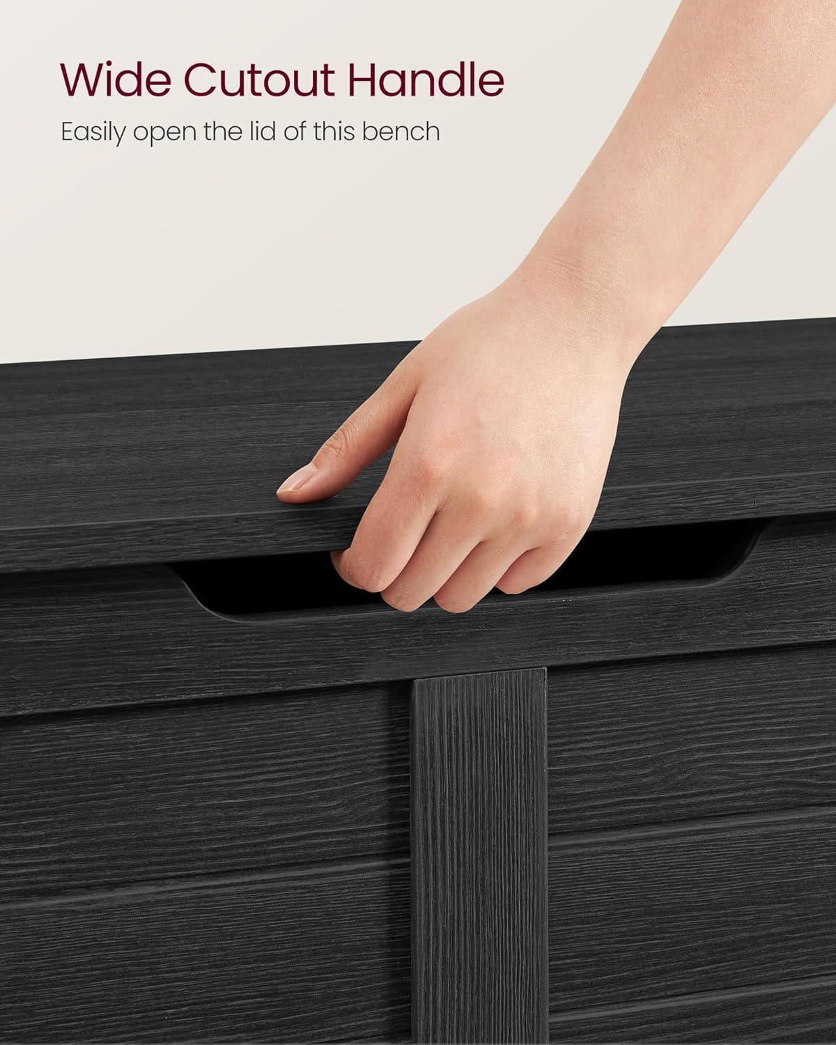 Killeryuki Storage Chest, Storage Trunk with 2 Safety Hinges, Storage Bench, Shoe Bench, Farmhouse Killeryuki, 15.7 x 39.4 x 18.1 Inches, for Entryway, Bedroom, Living Room, Ebony Black ULSB061B01