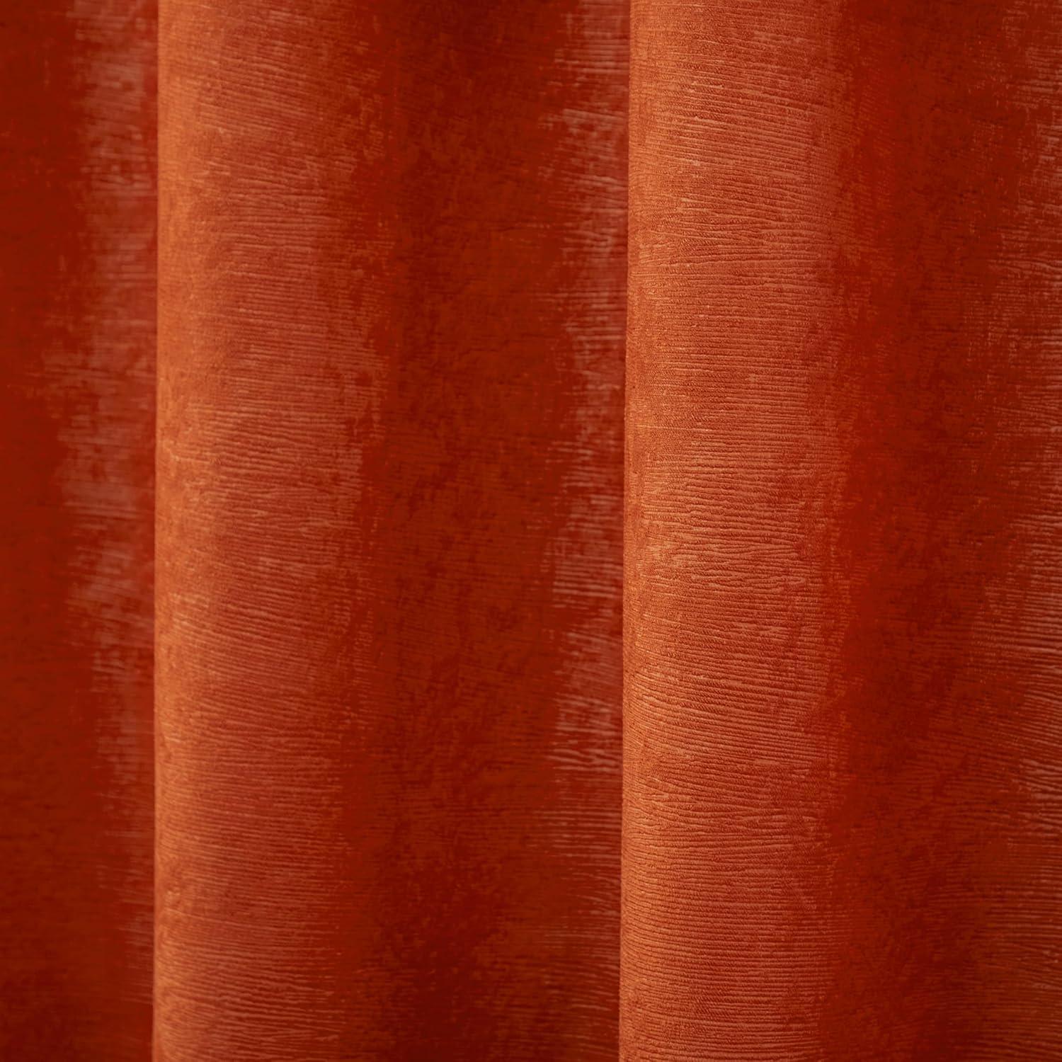 Set of 2 96"x52" Oxford Textured Sateen Thermal Room Darkening Grommet Top Window Curtain Panel Mecca Orange - Exclusive Home