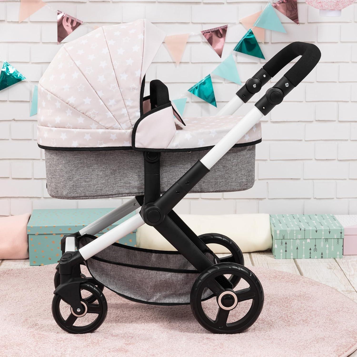 Bayer Design Convertible Doll Strollers Grey and White Stars