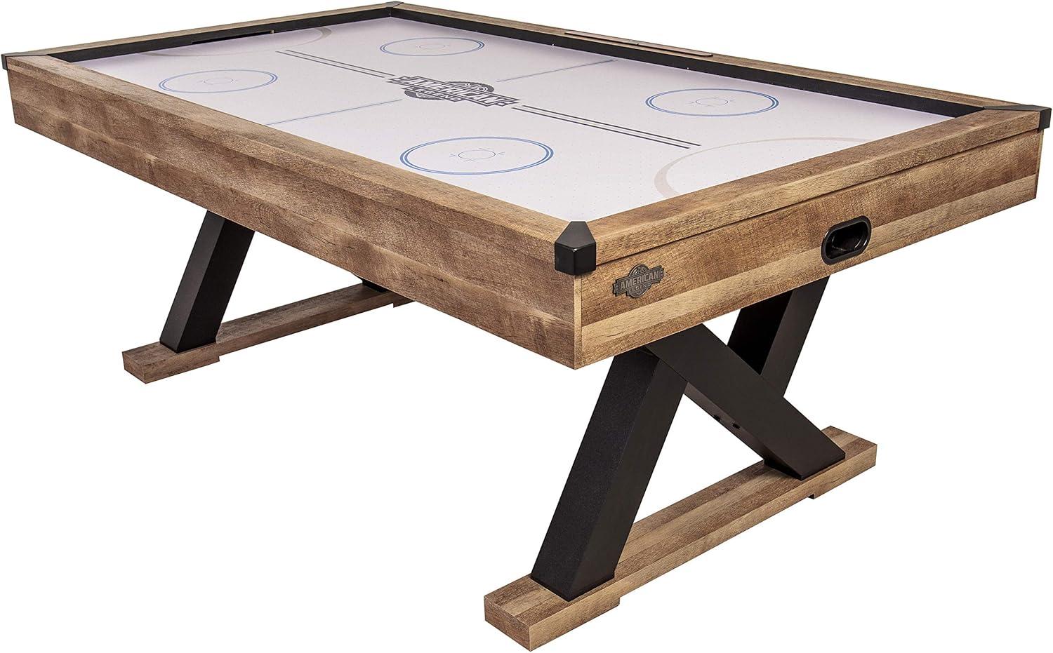 Kirkwood 84'' Rustic Wood Finish Air Hockey Table with K-Shaped Legs