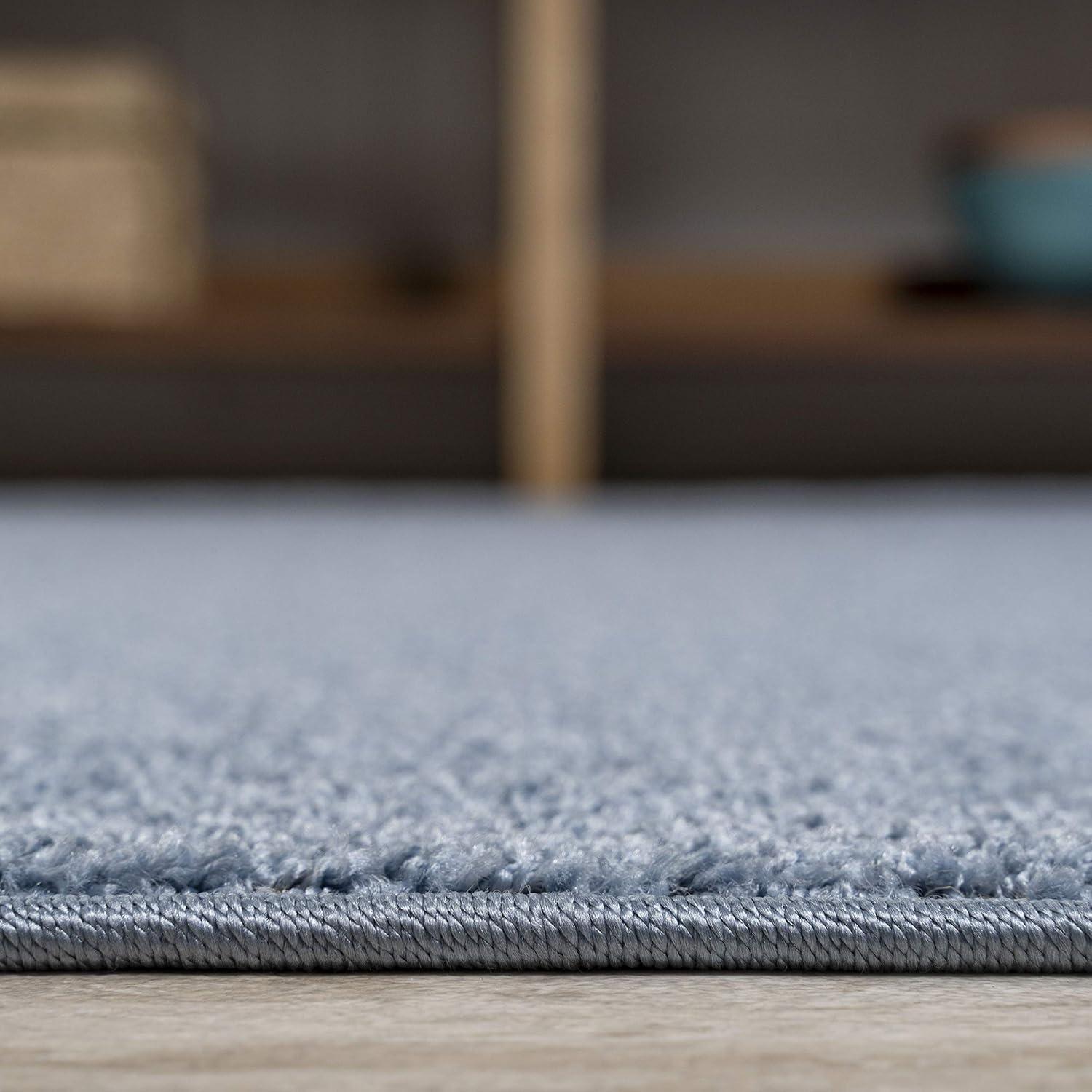10' X 14' Rectangle Haze Solid Low-Pile Area Rug , Classic Blue - JONATHAN Y