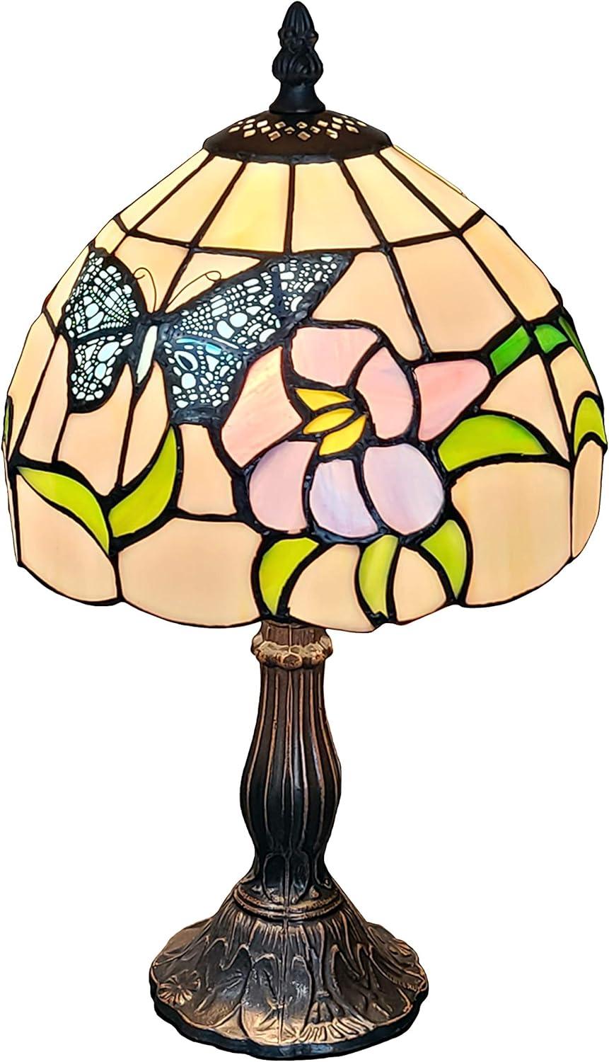 Amora Lighting Tiffany Style Butterfly Table Lamp 15" Tall