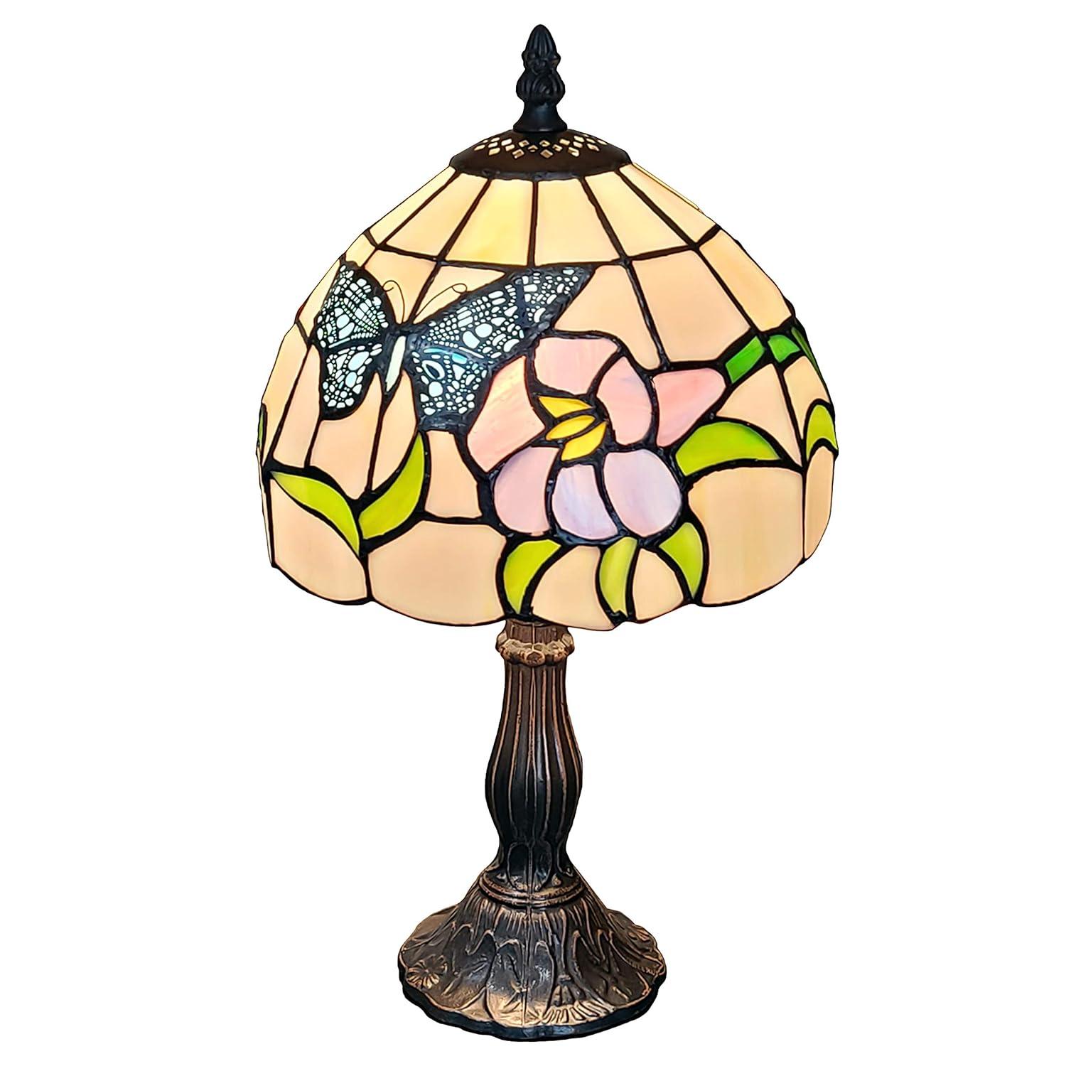 Amora Lighting Tiffany Style Butterfly Table Lamp 15" Tall