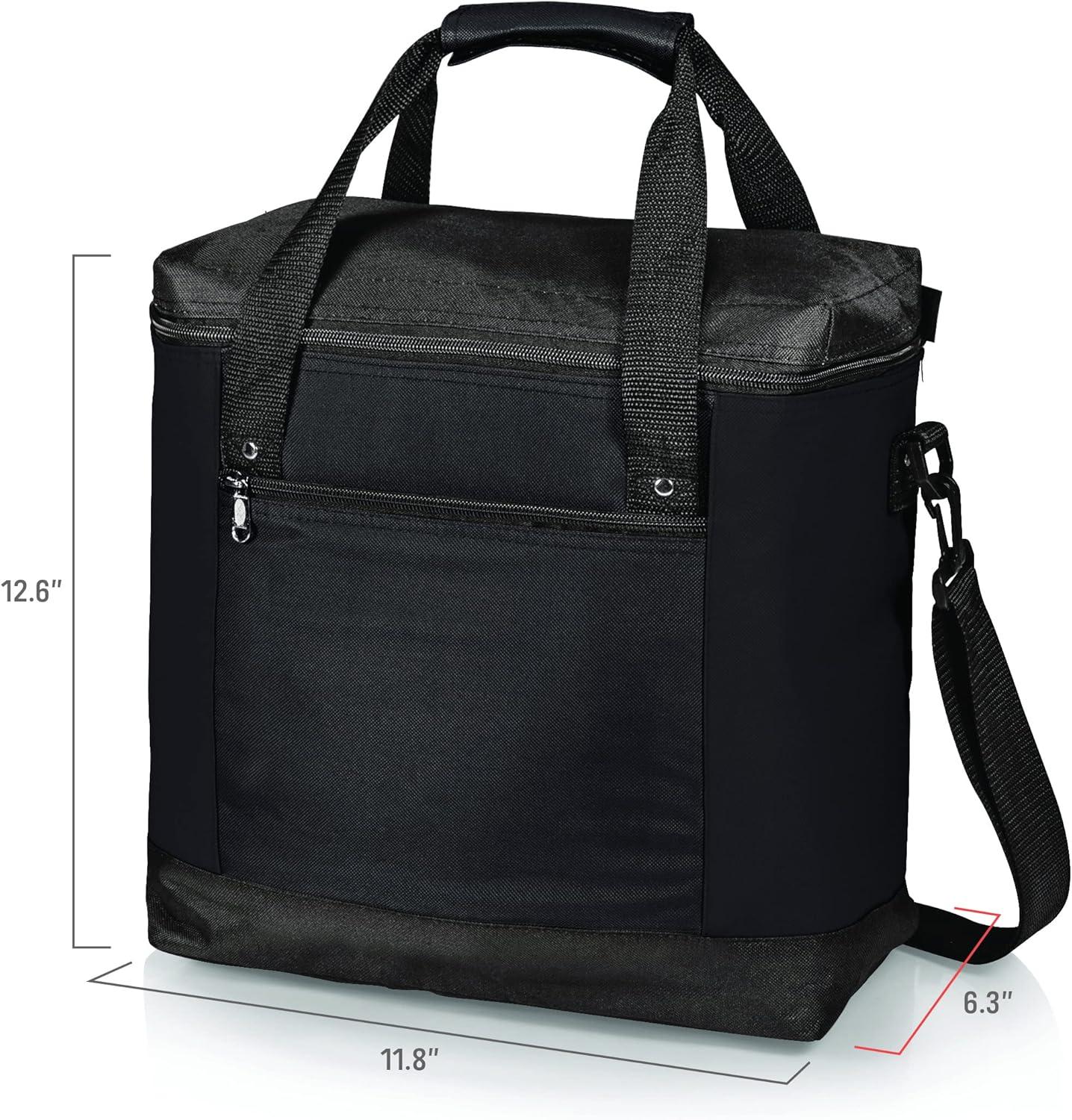 Black Insulated Polyester Picnic Cooler Tote Bag