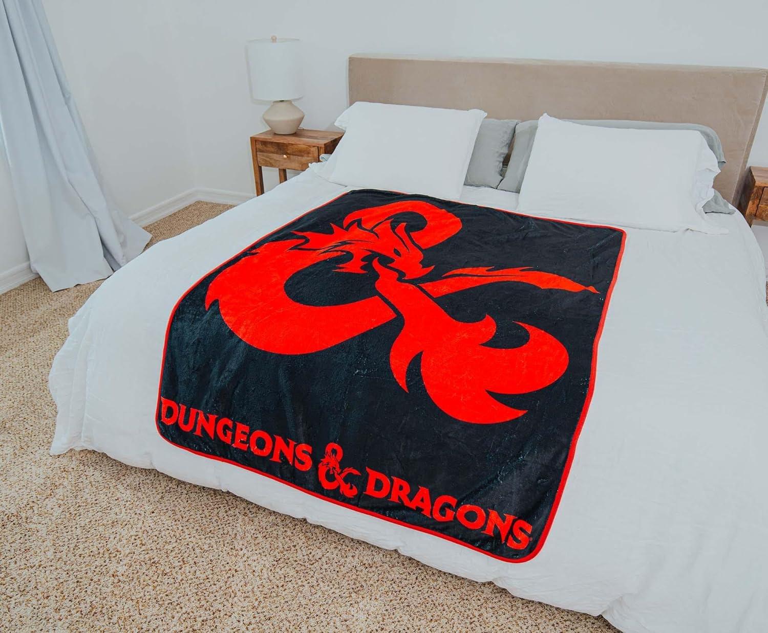 Surreal Entertainment Dungeons & Dragons Logo Fleece Throw Blanket | 45 x 60 Inches