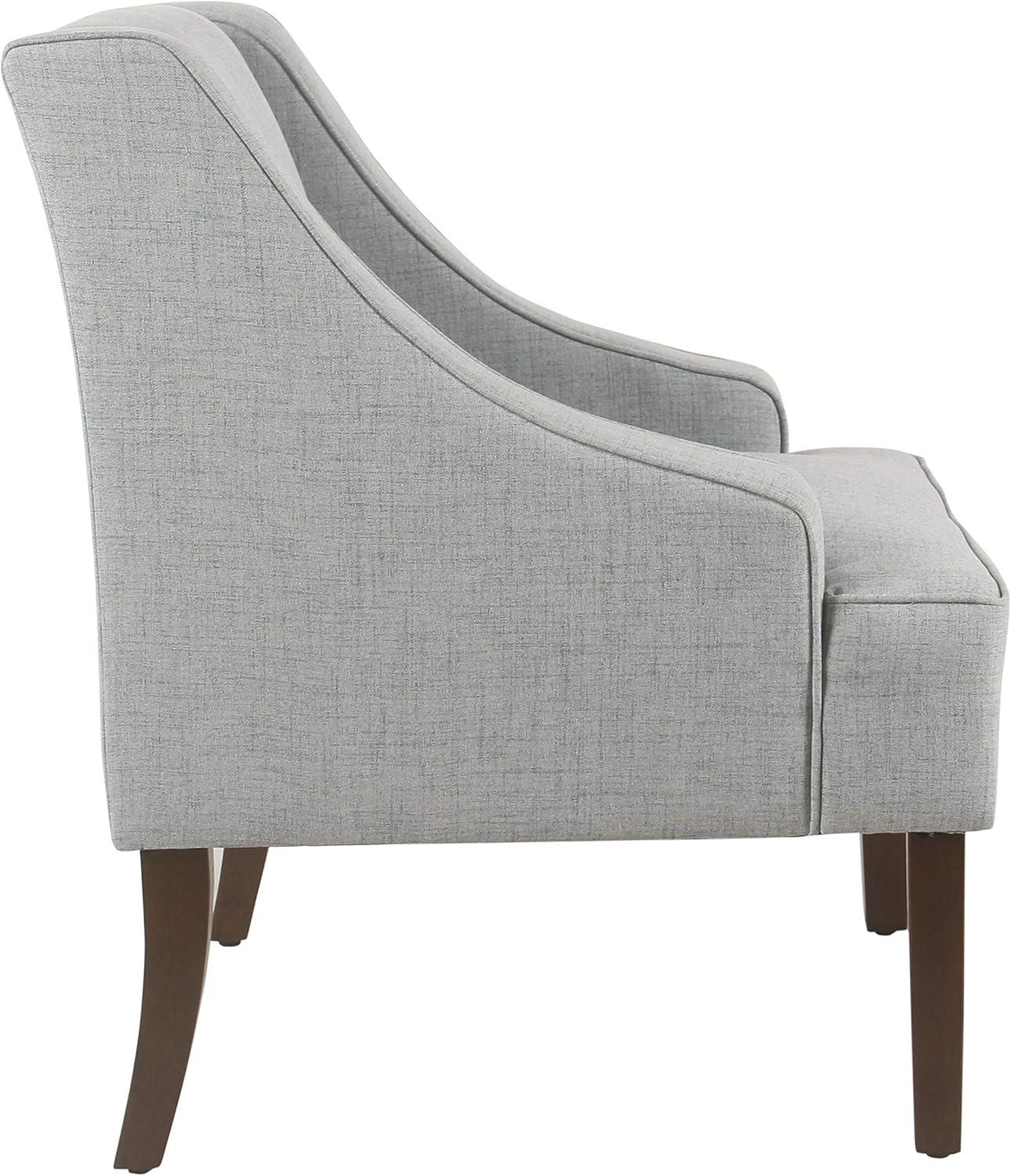 Classic Swoop Arm Accent Chair Light Blue - HomePop: Upholstered Polyester, Foam-Filled, Plywood Frame