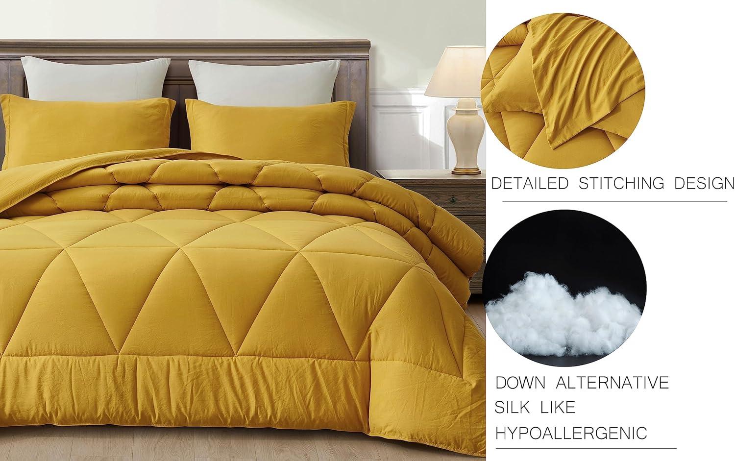 Washed Microfiber Bedding Comforter Set