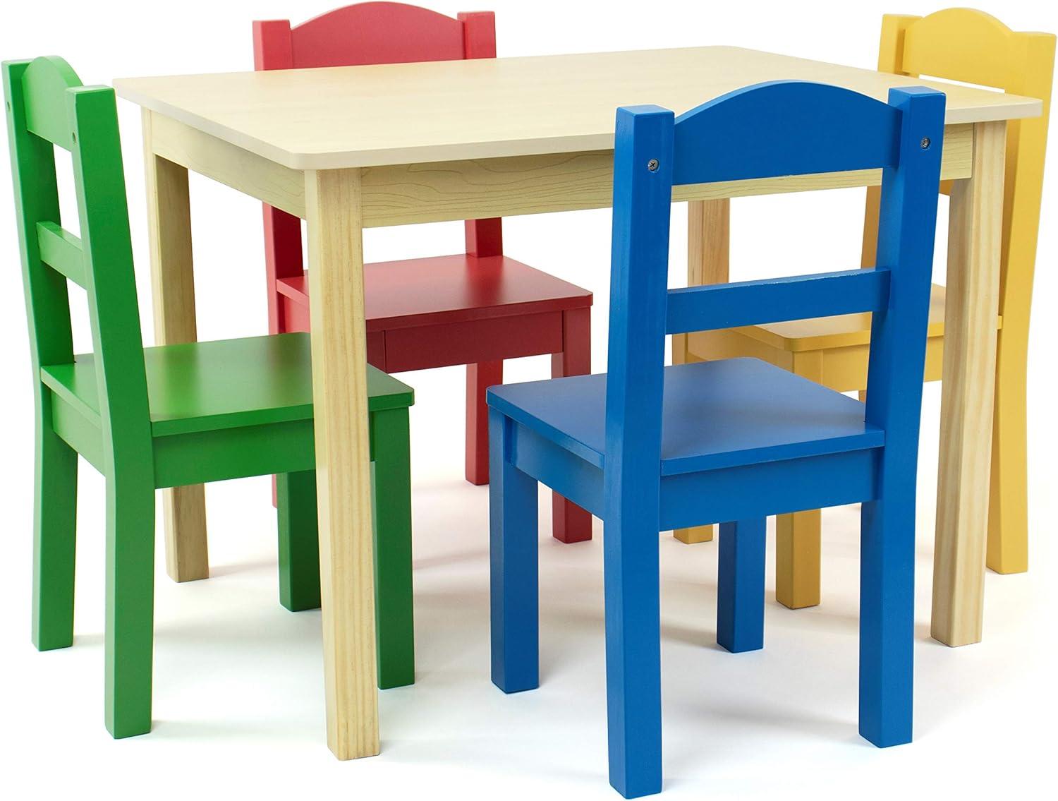 5pc Kids' Wood Table and Chair Set - Humble Crew