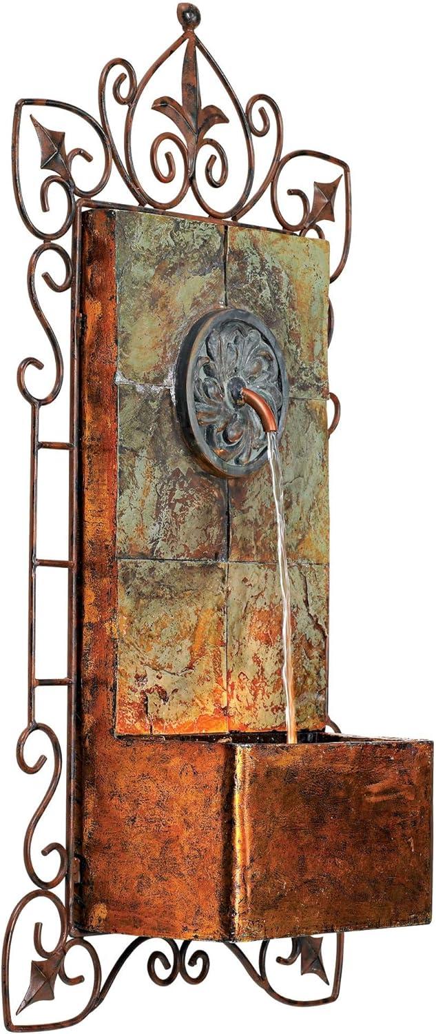 John Timberland Ibizi Rustic Outdoor Wall Water Fountain with LED Light 33" for Yard Backyard Garden Patio Home Deck Porch House Exterior Balcony Roof