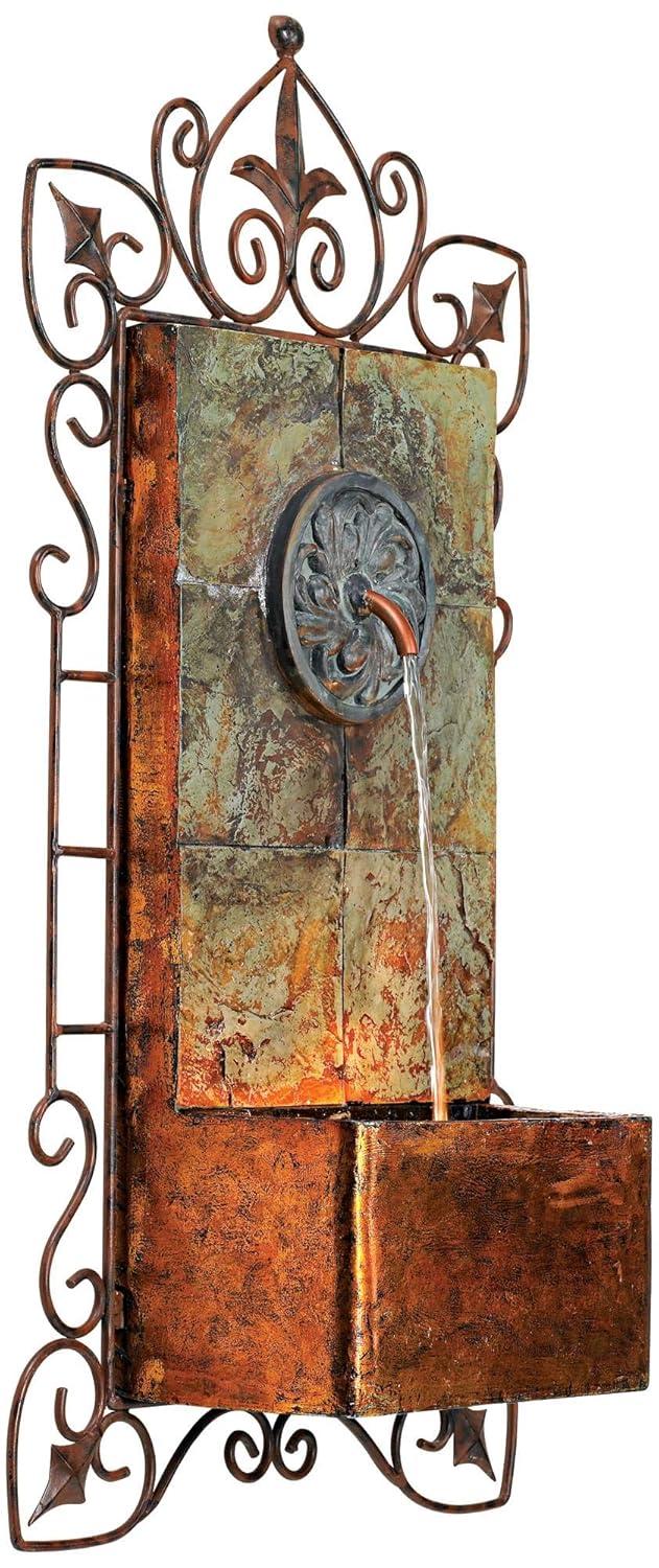 John Timberland Ibizi Rustic Outdoor Wall Water Fountain with LED Light 33" for Yard Backyard Garden Patio Home Deck Porch House Exterior Balcony Roof