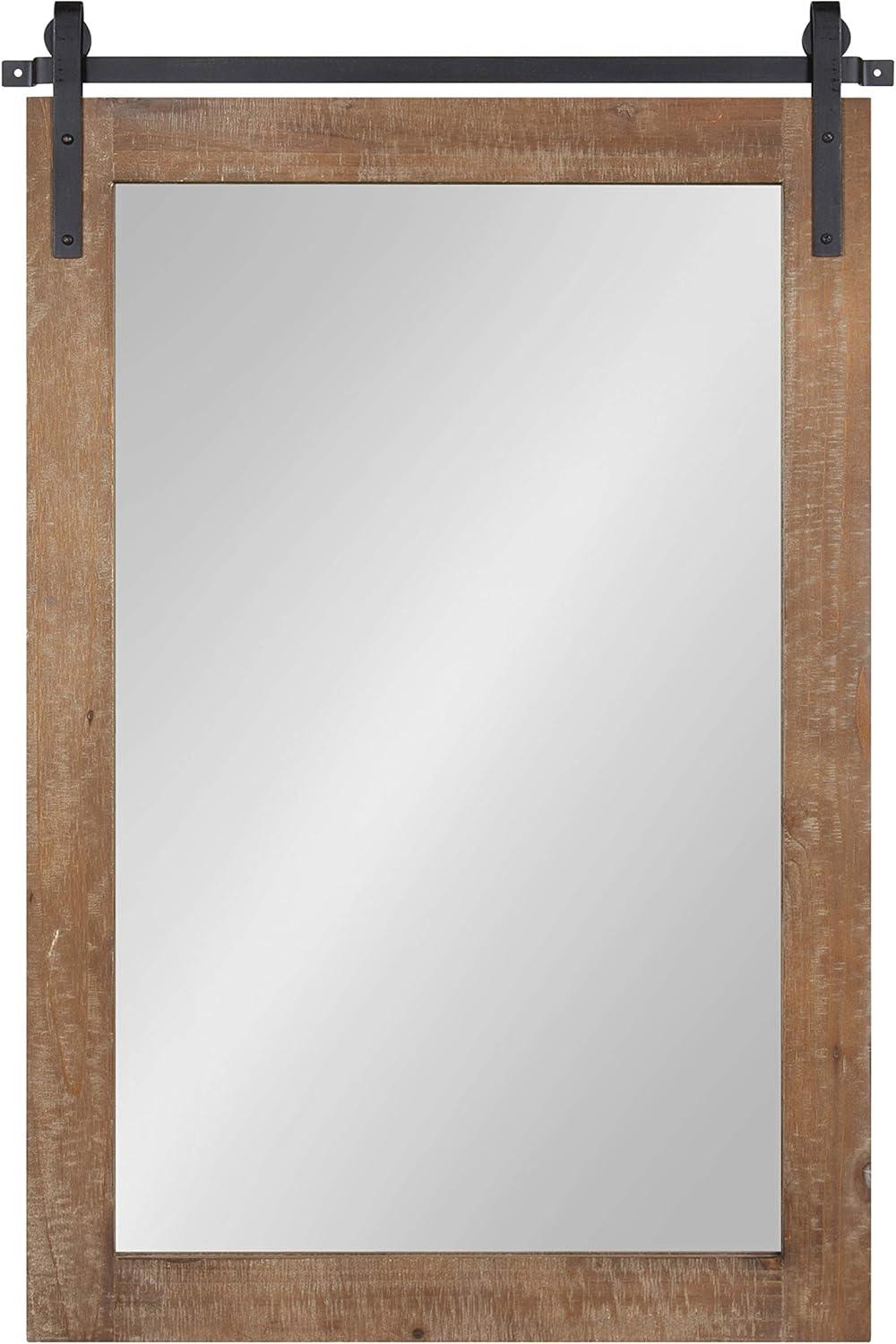 18" x 50" Cates Full Length Wall Mirror Rustic Brown - Kate & Laurel: Antique Farmhouse Decor, No Assembly Required