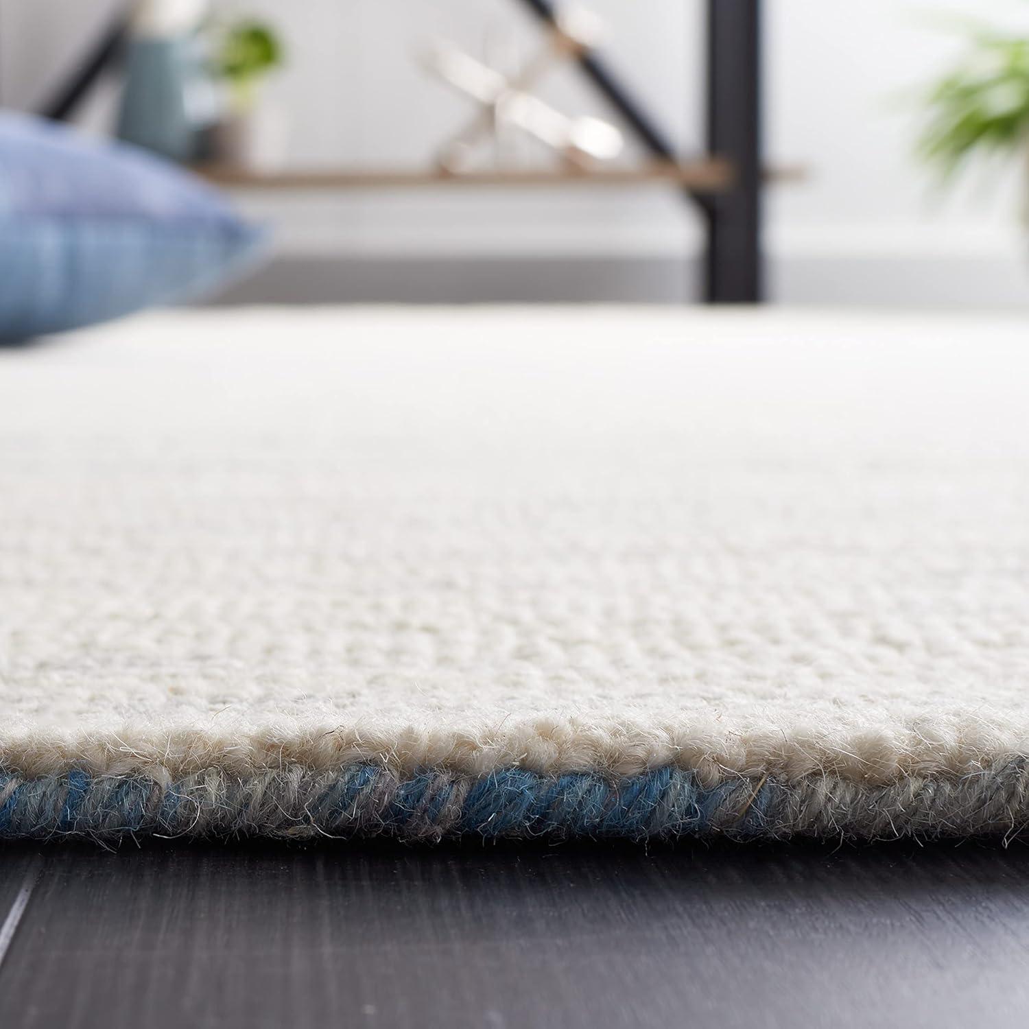 Abstract ABT926 Handmade Indoor Runner - Ivory/Dark Blue - 2'-3"x8' - Safavieh