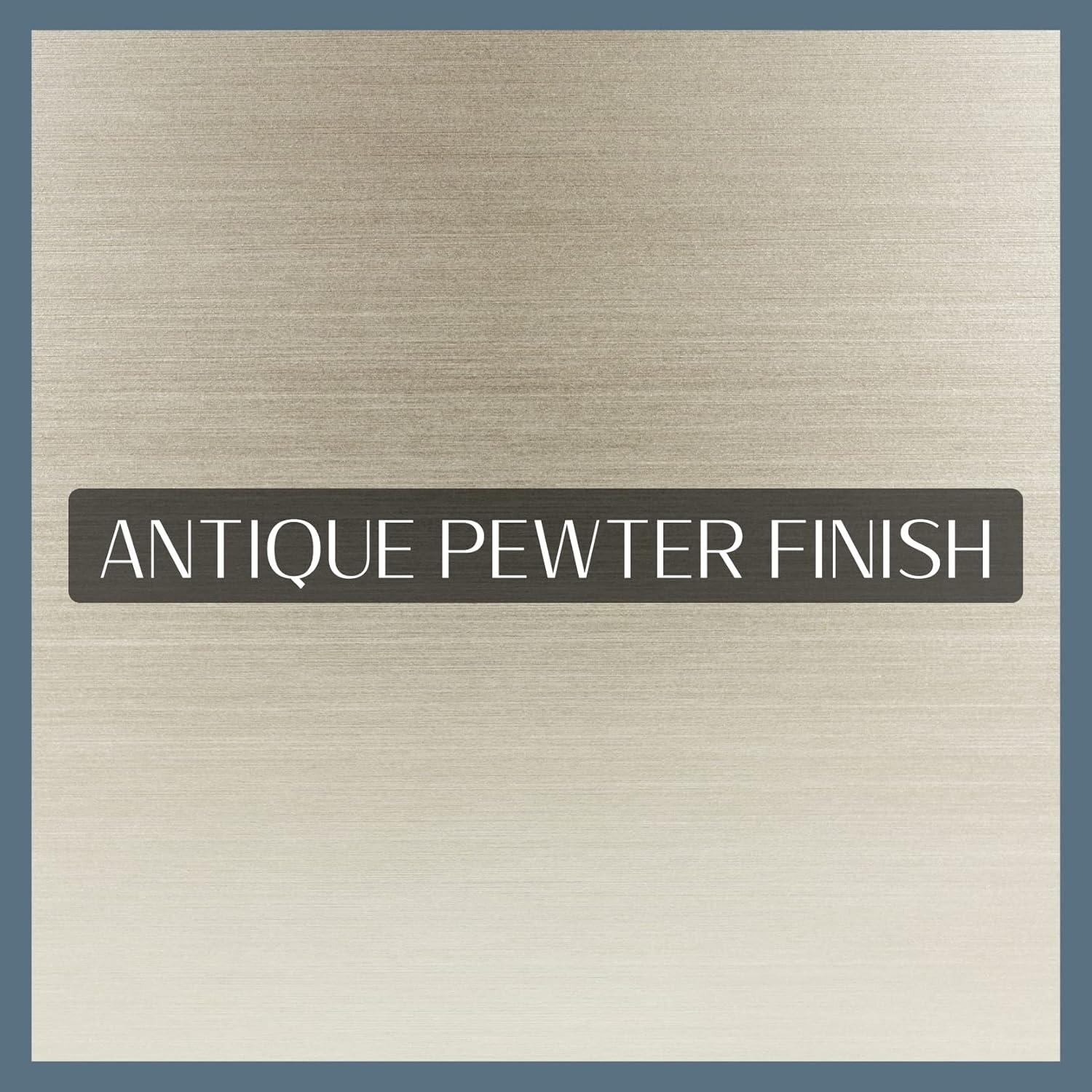 Serena 1" Window Drapery Single Curtain Rod with Contemporary Cap Finial - 86" - Pewter - Elrene Home Fashions