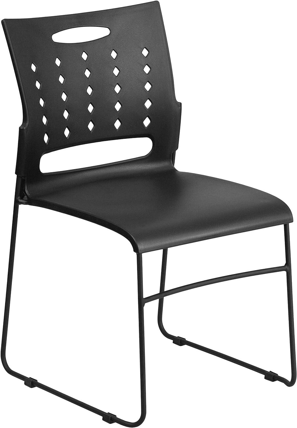 Flash Furniture 881 lb. Capacity Sled Base Stack Chair with Carry Handle and Air-Vent Back
