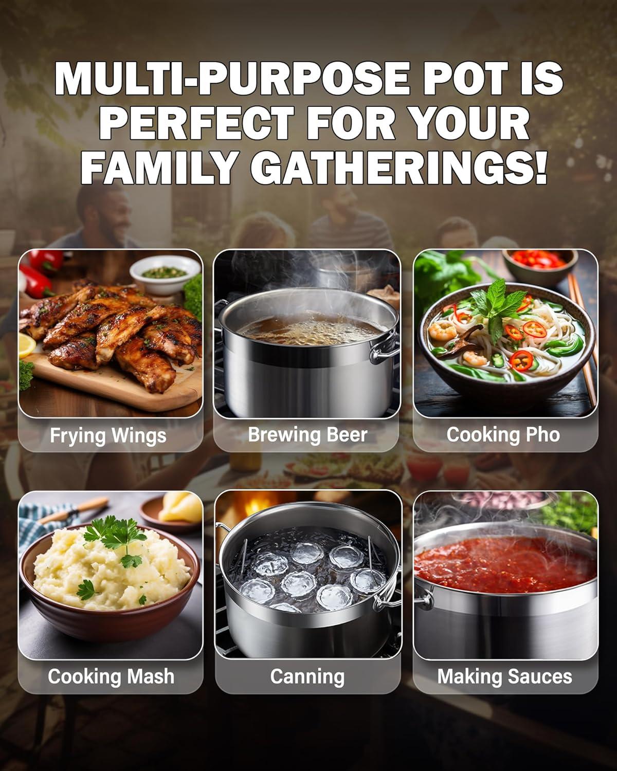 Cooks Standard Stainless Steel Stockpots, 20 Quart Professional Grade Large Stock Pot with Lid, Oven Safe Kitchen Big Pot for Cooking, Ollas de Cocina