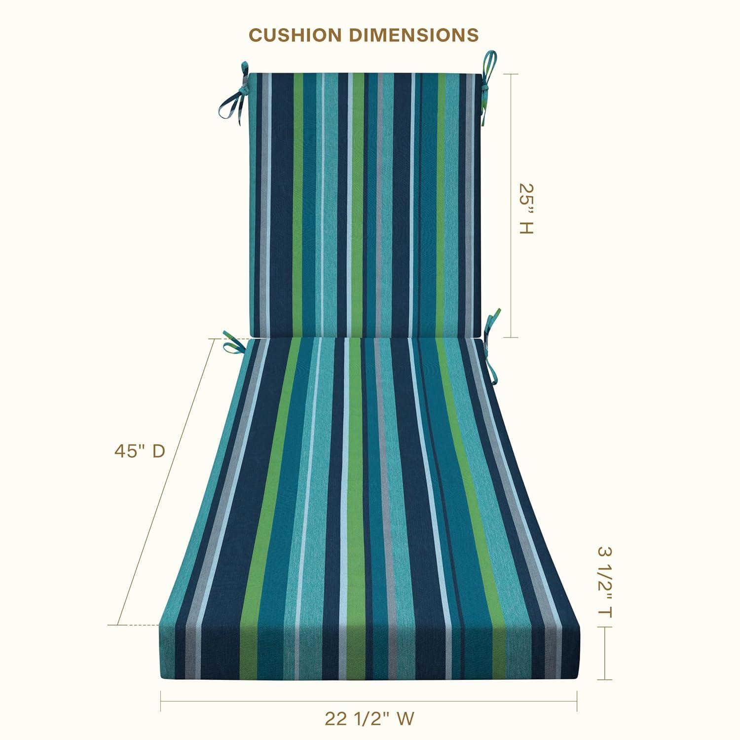 Honeycomb Outdoor Chaise Lounge Cushion - Stripe Poolside