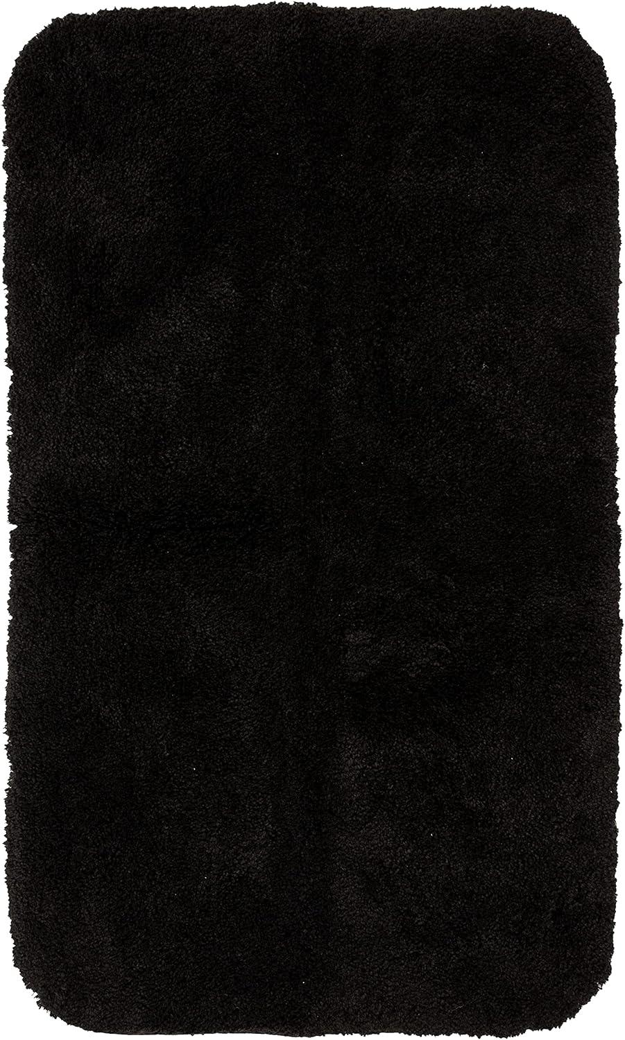 Acclaim Black 20 in. x 34 in. Nylon Machine Washable Bath Mat