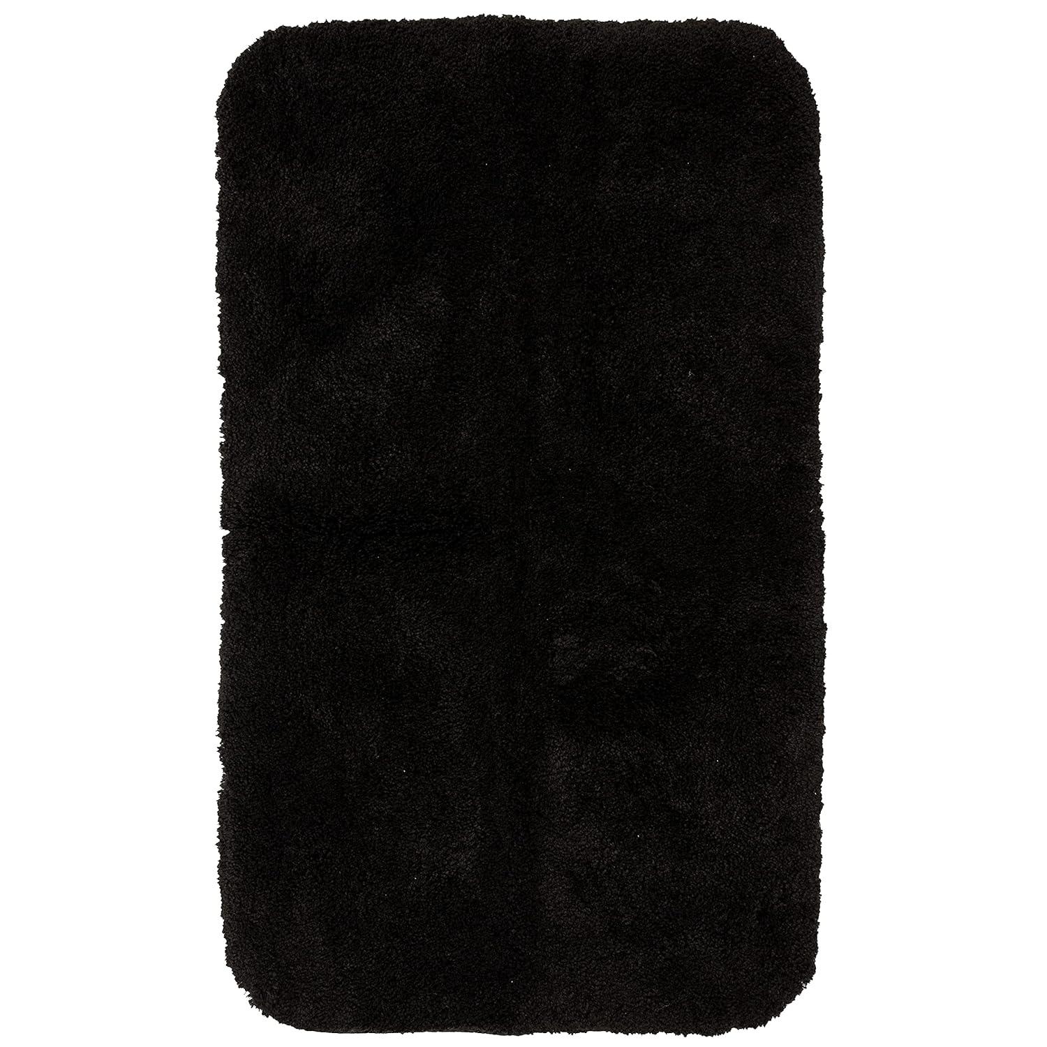 Acclaim Black 20 in. x 34 in. Nylon Machine Washable Bath Mat